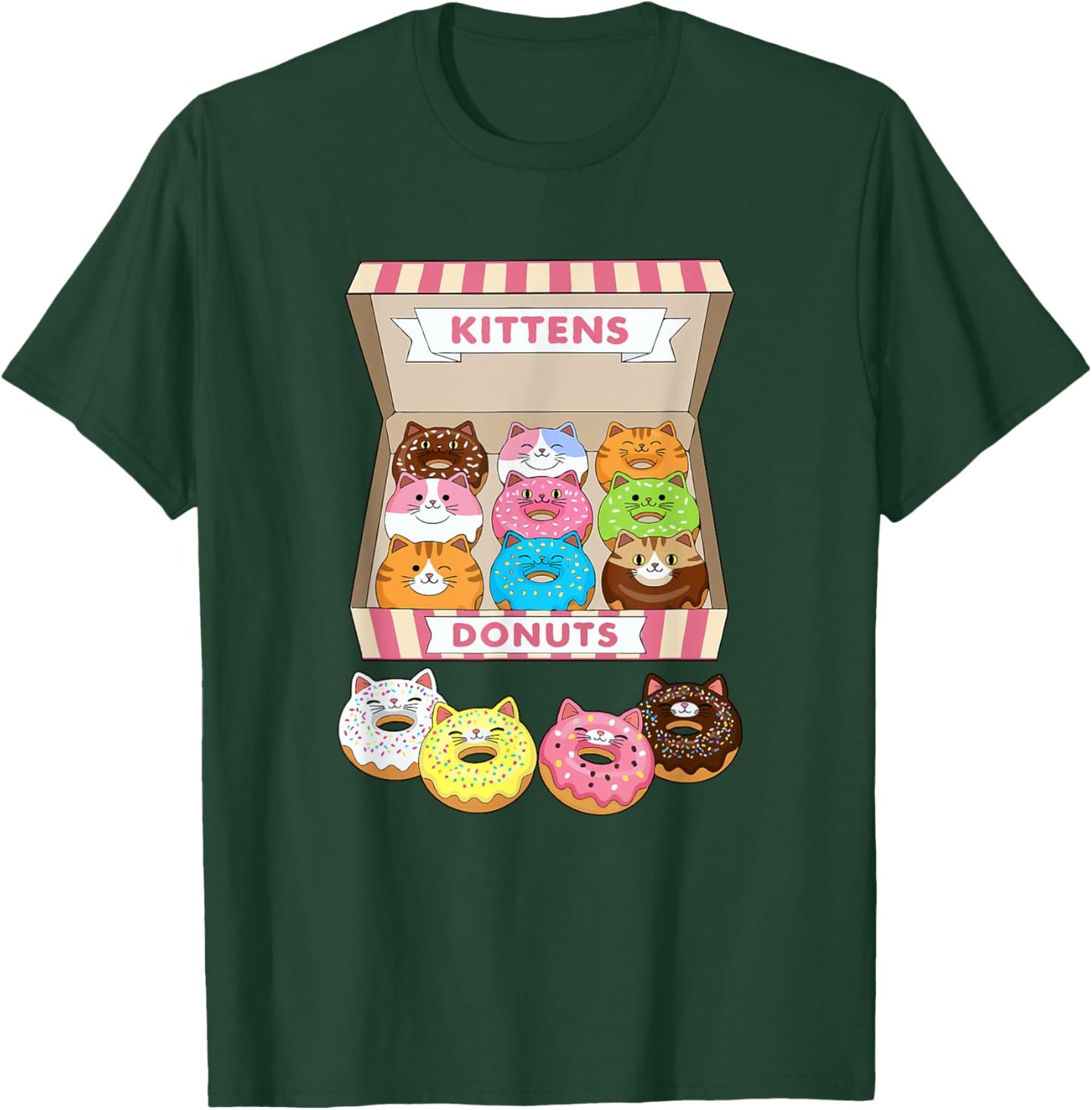 Kittens Donuts Pastry Cat Lover Cute Doughnut Cats Kitten T-Shirt - T-Shirt | Forest