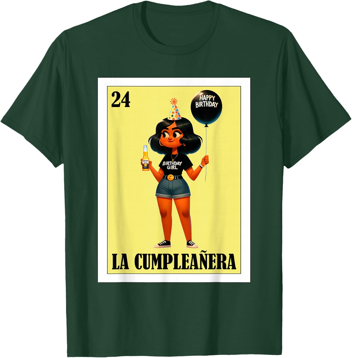 Funny Mexican Birthday Girl Design - La Cumpleañera T-Shirt - T-Shirt | Forest
