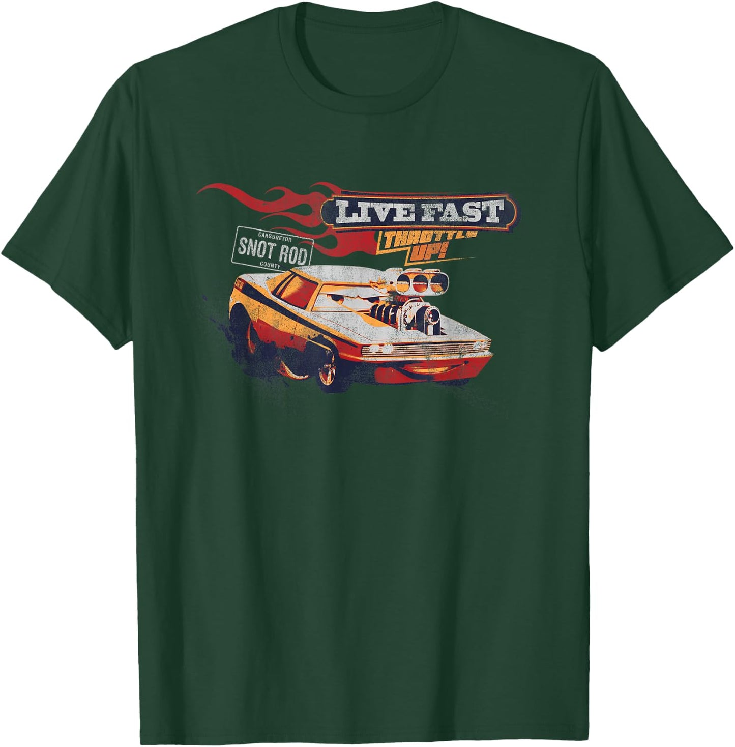 Disney and Pixar’s Cars Snot Rod Live Fast Vintage T-Shirt - T-Shirt | Forest