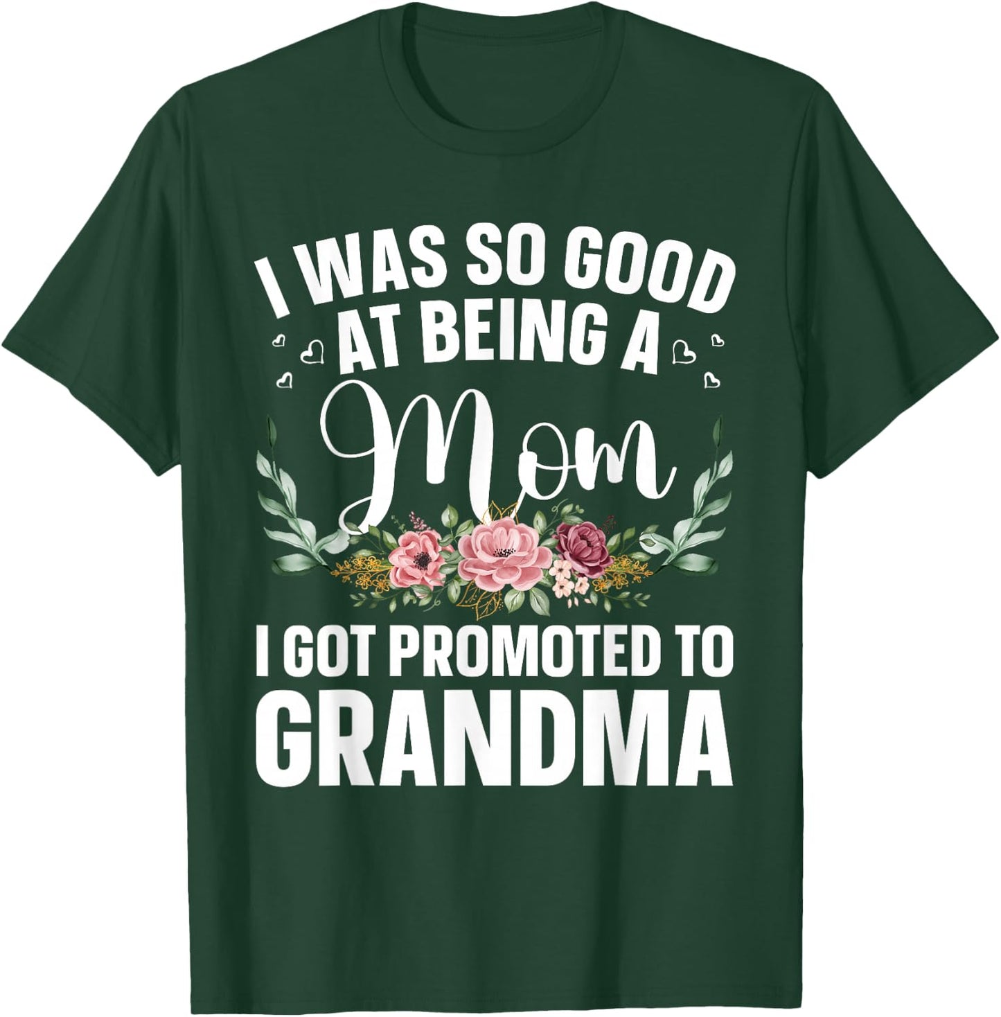Grandma Art For Mom Women Grandmother Promoted To Grandma T-Shirt - T-Shirt | Forest