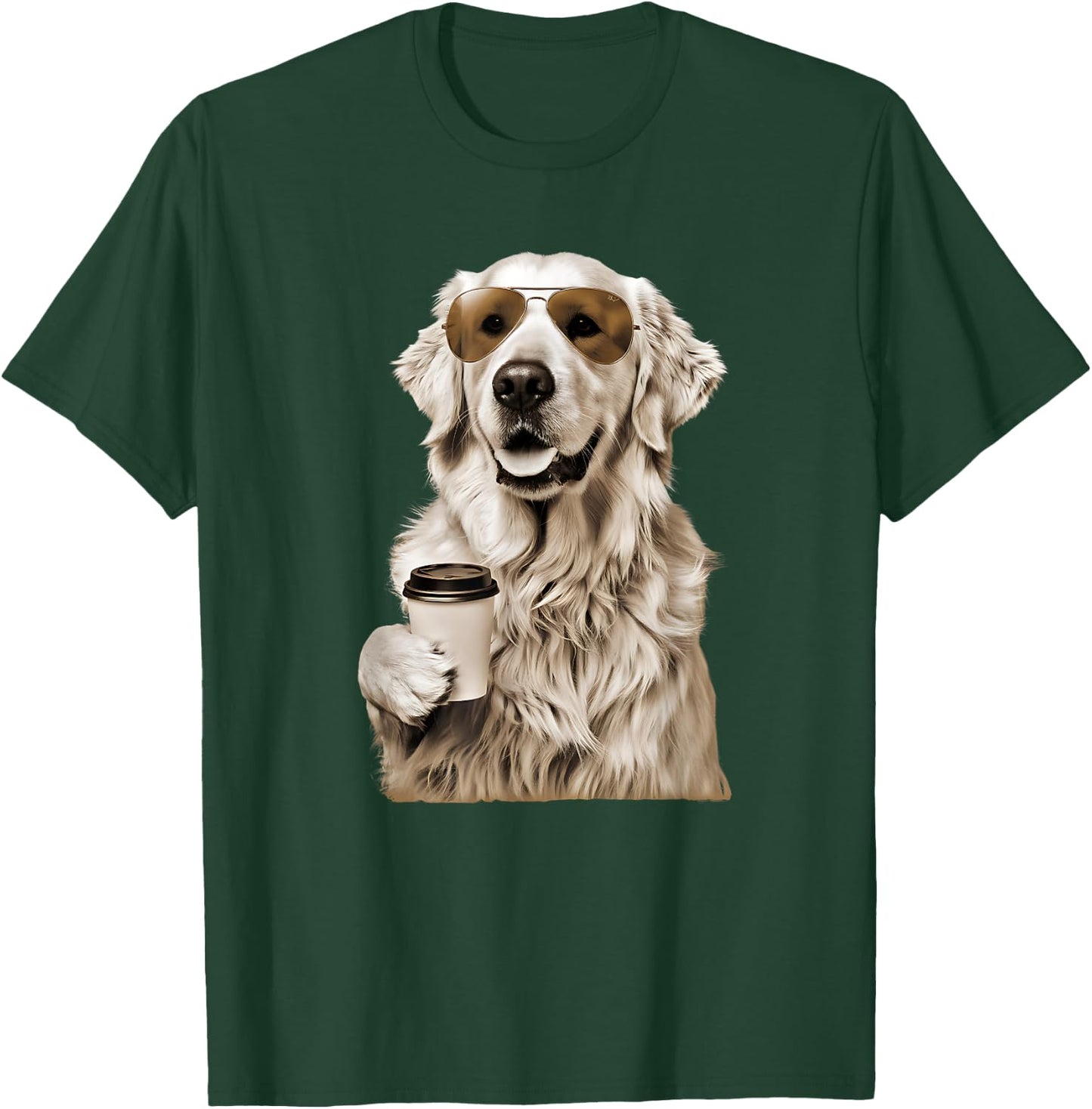 English Cream Golden Retriever Coffee Dog Mom Dad Men Women T-Shirt - T-Shirt | Forest