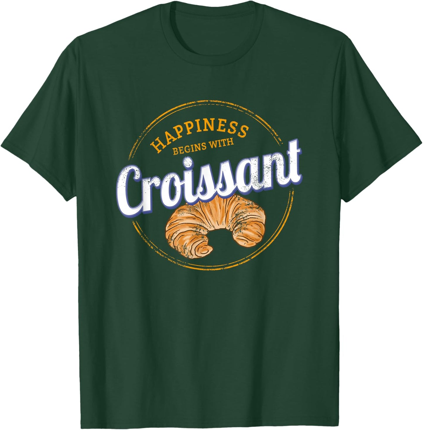 Croissant Snack Vintage France Retro Breakfast Souvenir T-Shirt - T-Shirt | Forest