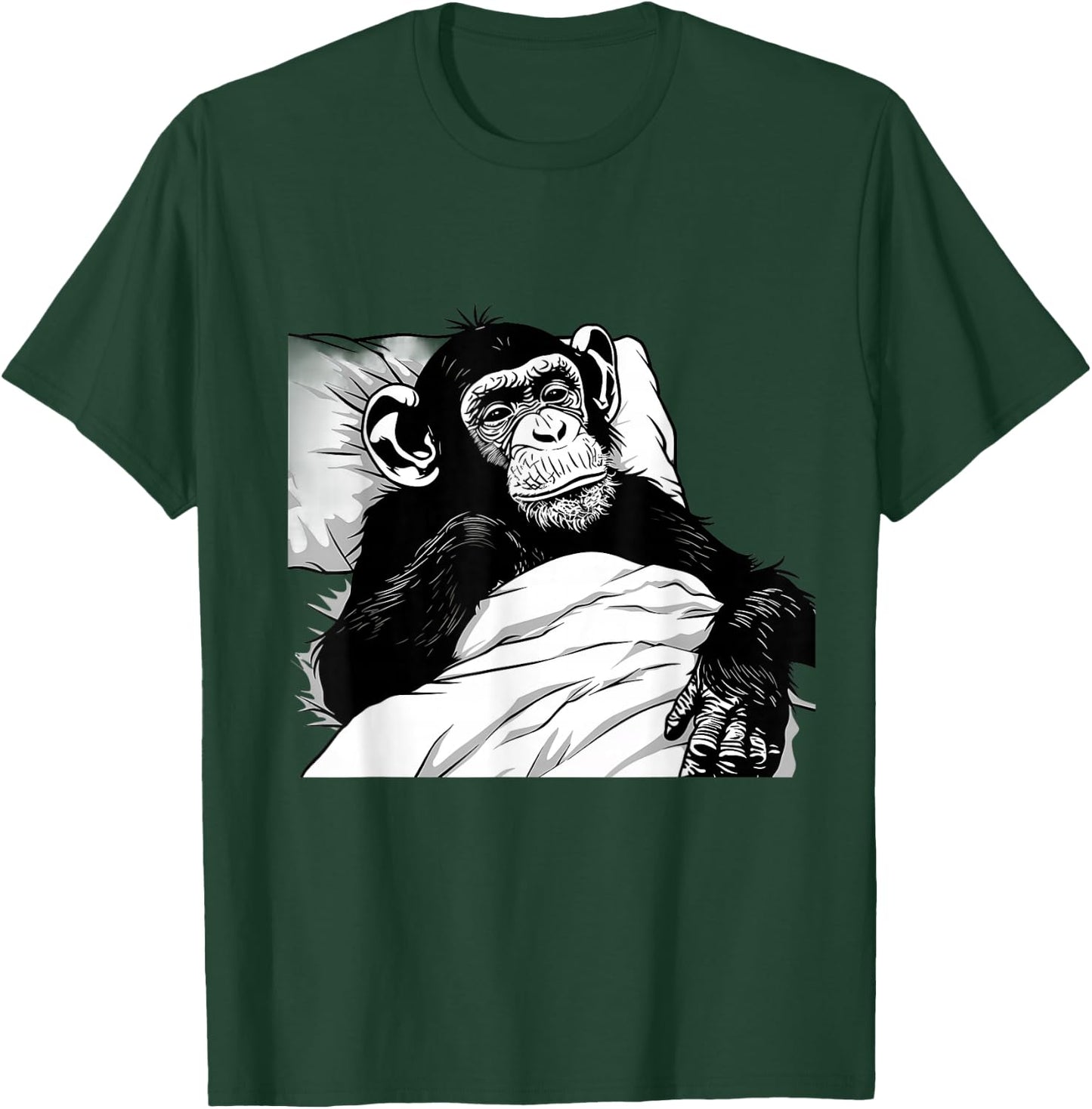 Sleeping Monkey Napping Sleepy Monkey Sleepy Animal Drawing T-Shirt - T-Shirt | Forest
