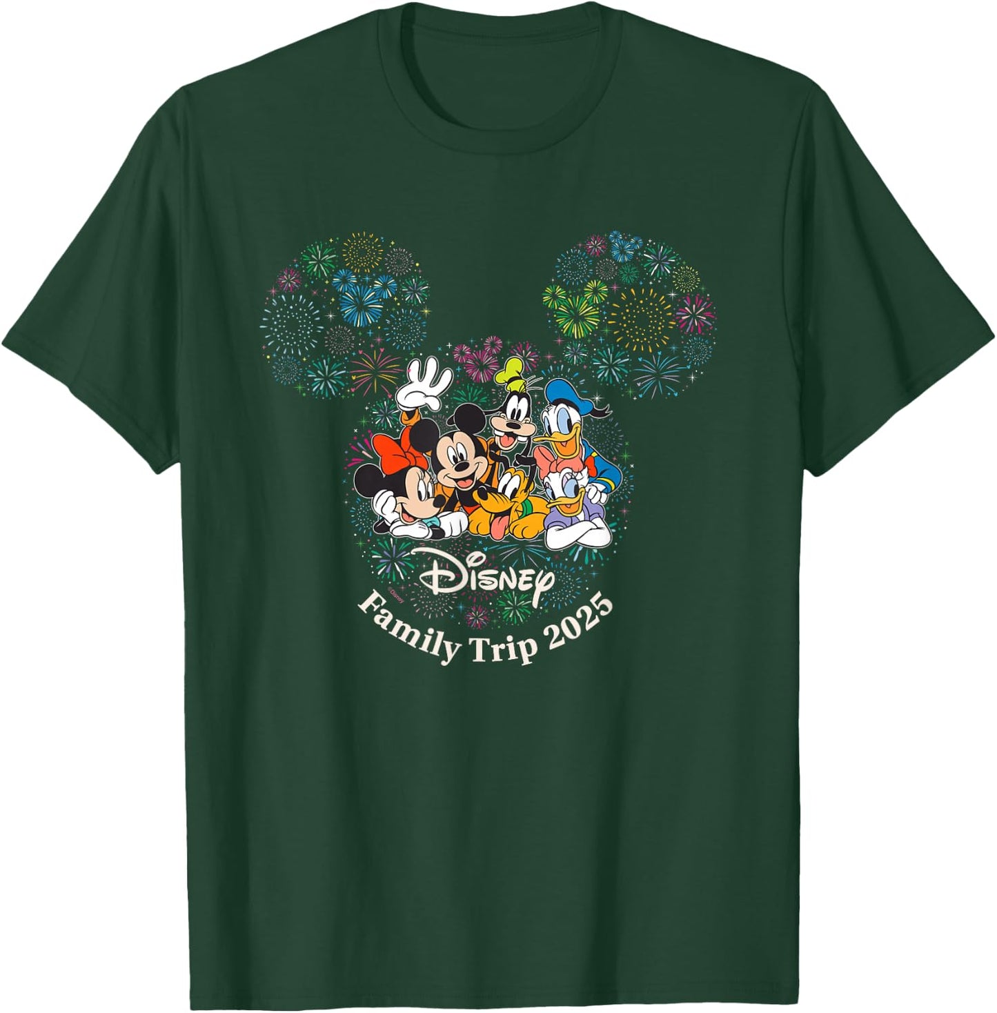 Disney Mickey & Friends Fireworks Vacation Family Trip 2025 T-Shirt - T-Shirt | Forest