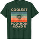 Vintage Coolest Poochon Dad Dog With Sunglasses Funny Dog Women Kids T-Shirt - T-Shirt | Forest