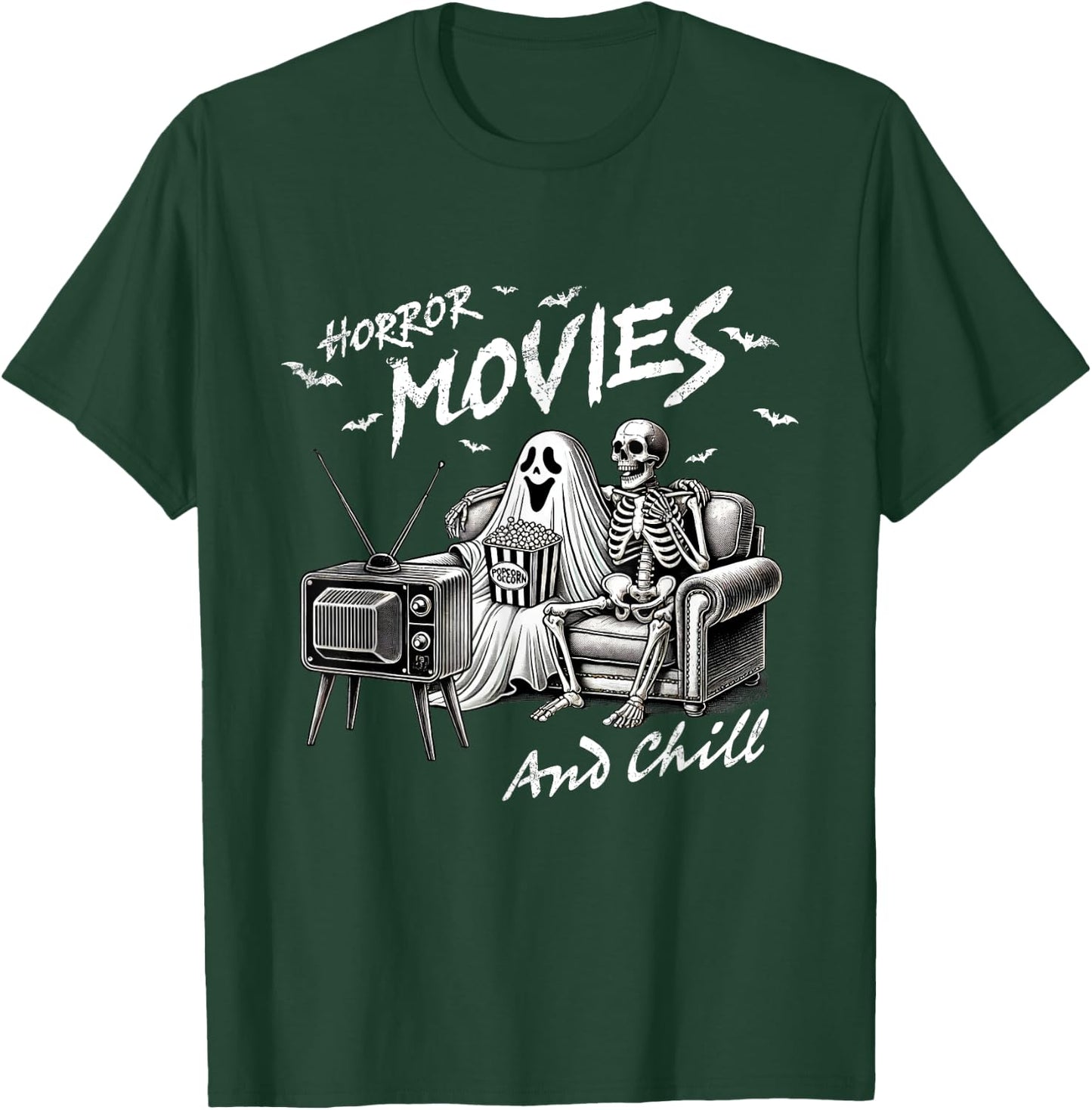 Funny Horror Movies And Chill Halloween T-Shirt - T-Shirt | Forest