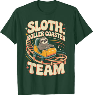 Roller Coaster Sloth Sloth Roller Coaster Team T-Shirt - T-Shirt | Forest