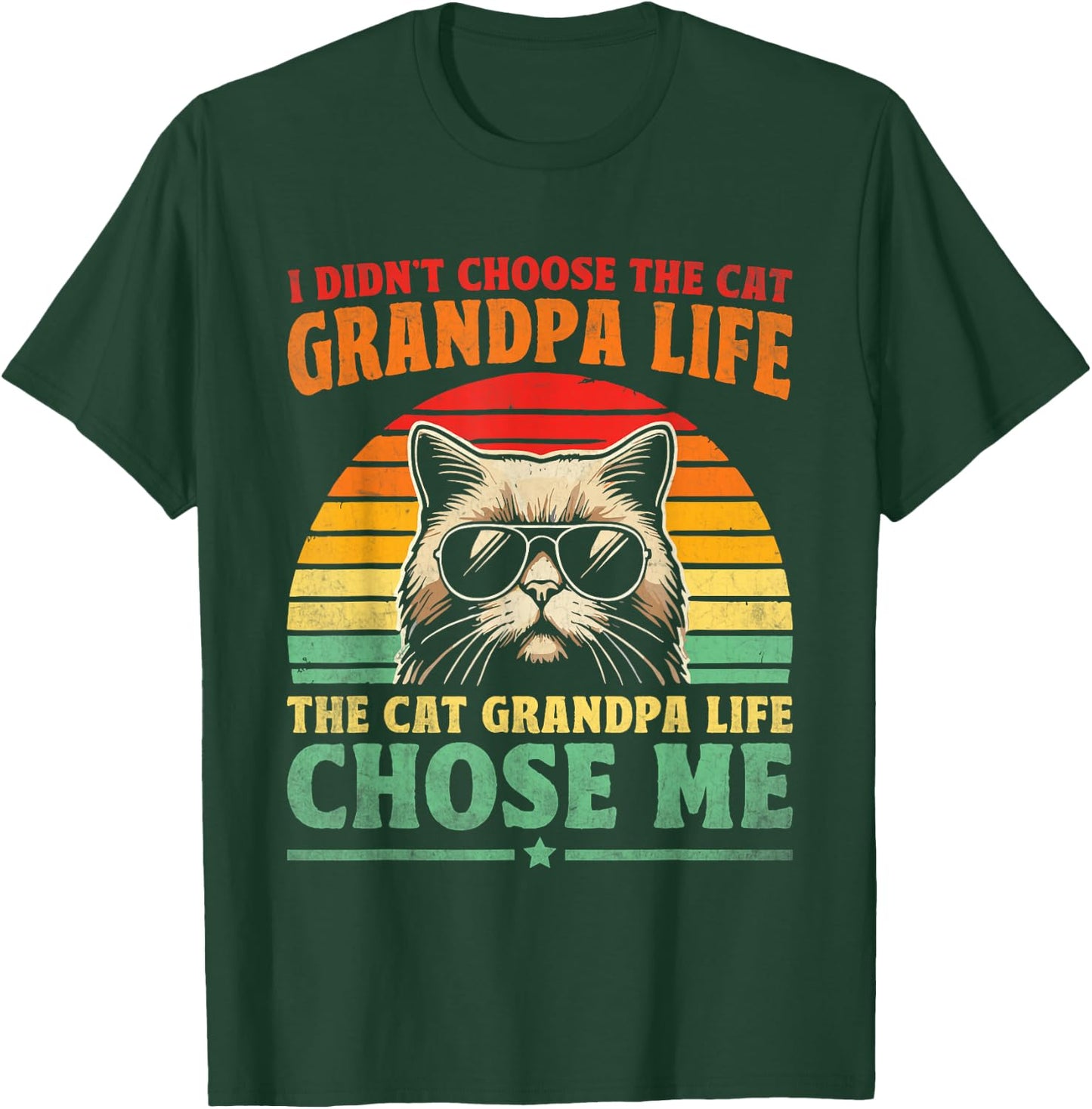 Cat Grandpa Life Cat Lover Grandpa Cat Grandfather T-Shirt - T-Shirt | Forest