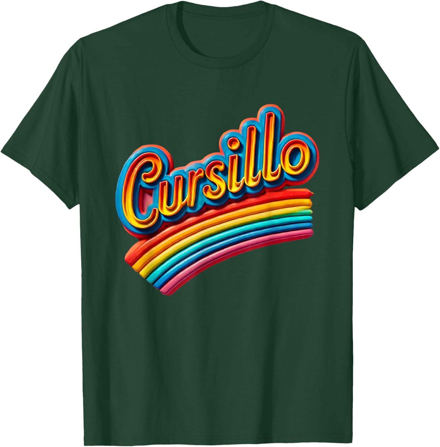 DeColores Cursillo Rainbow Rooster Catholic T-Shirt - T-Shirt | Forest