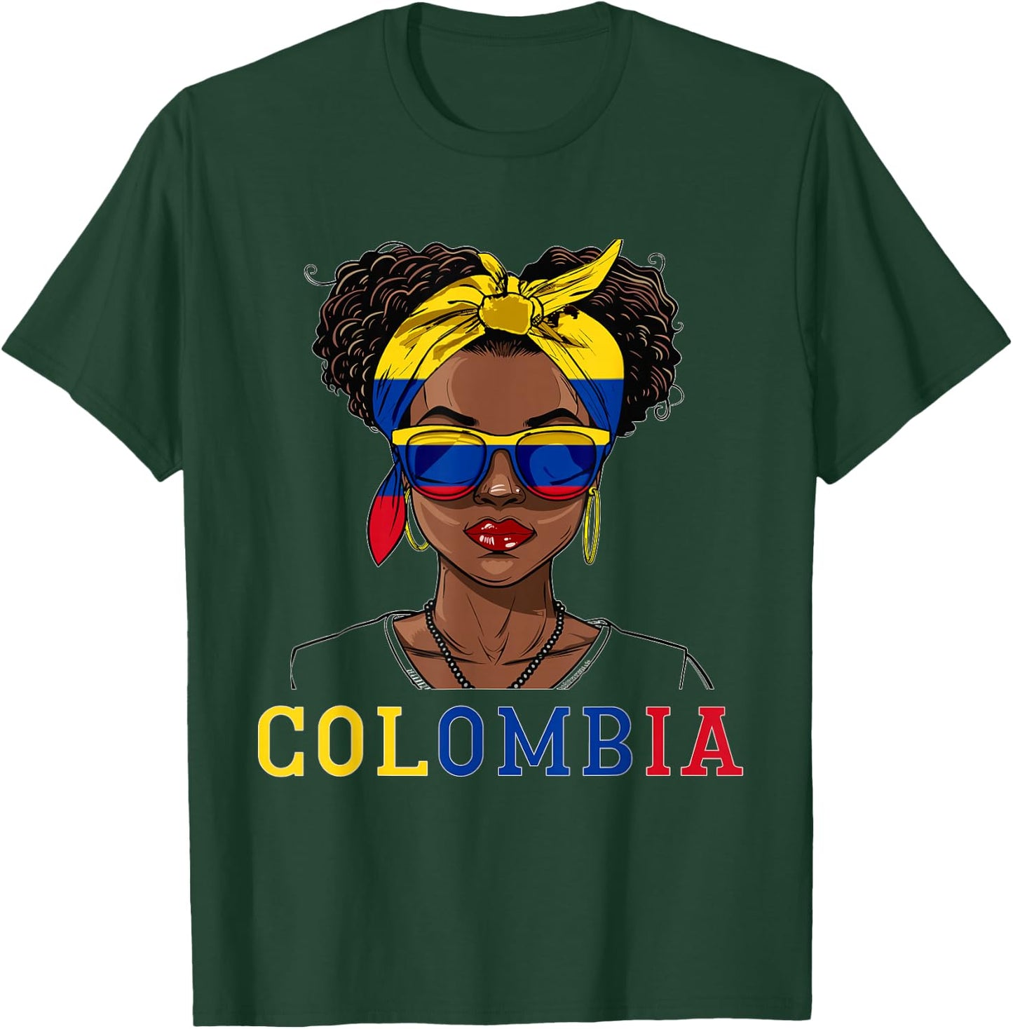 Colombia Flag Outfit for Woman Decor Souvenirs Colombian T-Shirt - T-Shirt | Forest