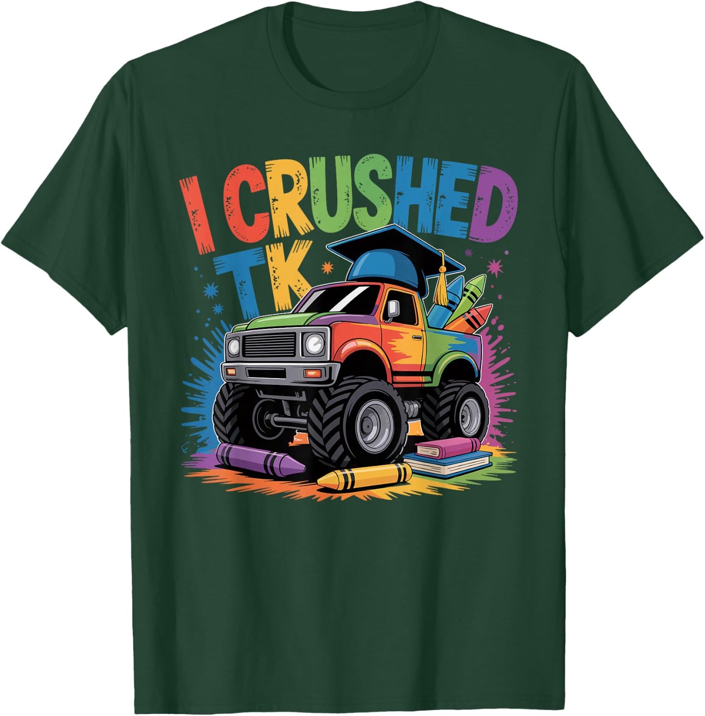 Boys Transitional Kindergarten Monster Truck TK Graduation T-Shirt - T-Shirt | Forest