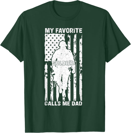 My Favorite Soldier Calls Me Dad US Army Graduation Father T-Shirt - T-Shirt | Forest