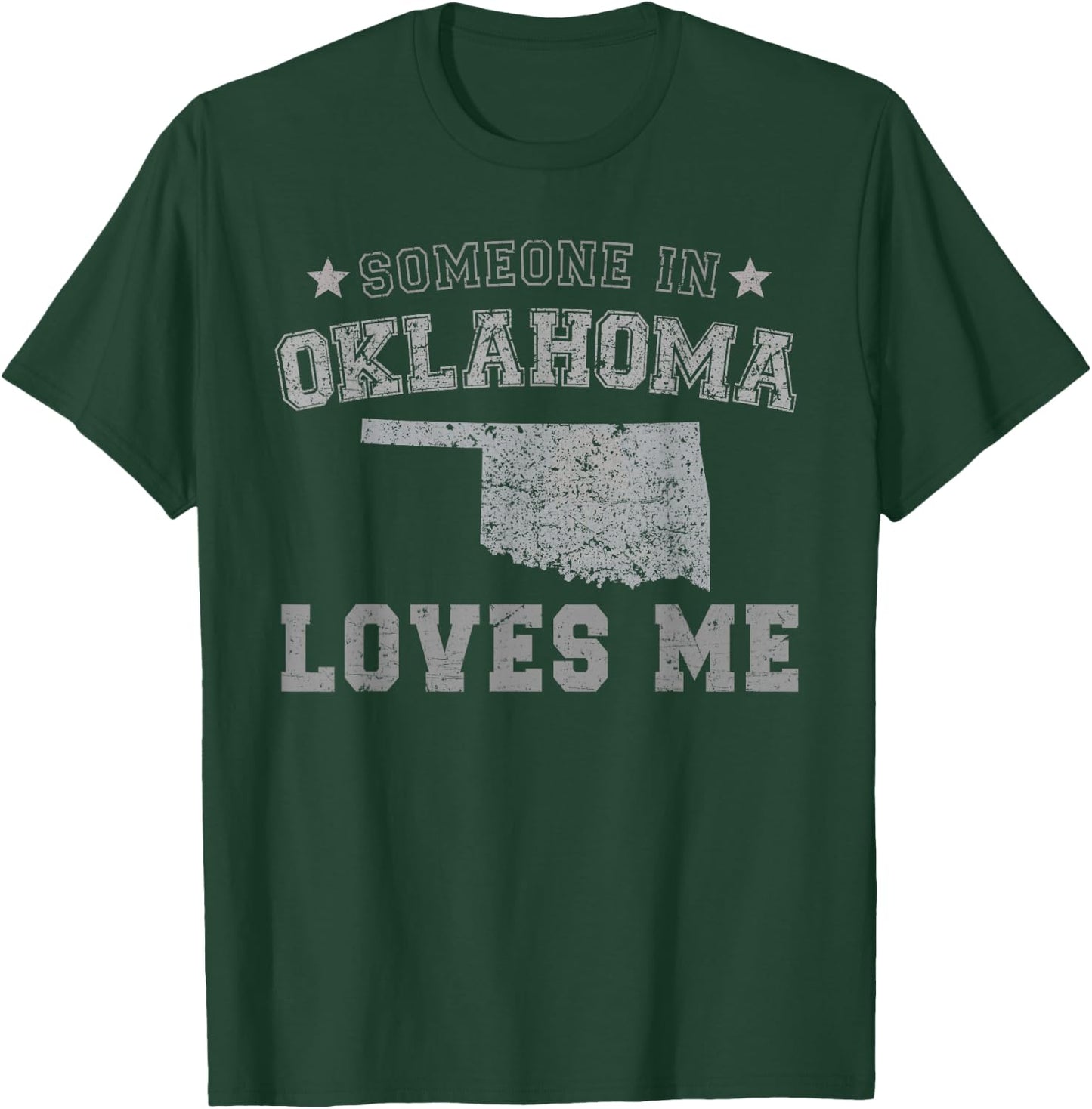 Someone In Oklahoma Loves Me Heart Vintage State T-Shirt - T-Shirt | Forest