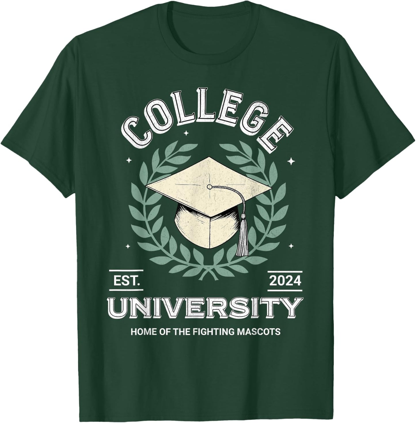 College University Retro Funny Generic Education T-Shirt - T-Shirt | Forest