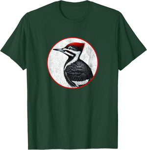 Colorful Retro Pileated Woodpecker Bird Design T-Shirt - T-Shirt | Forest