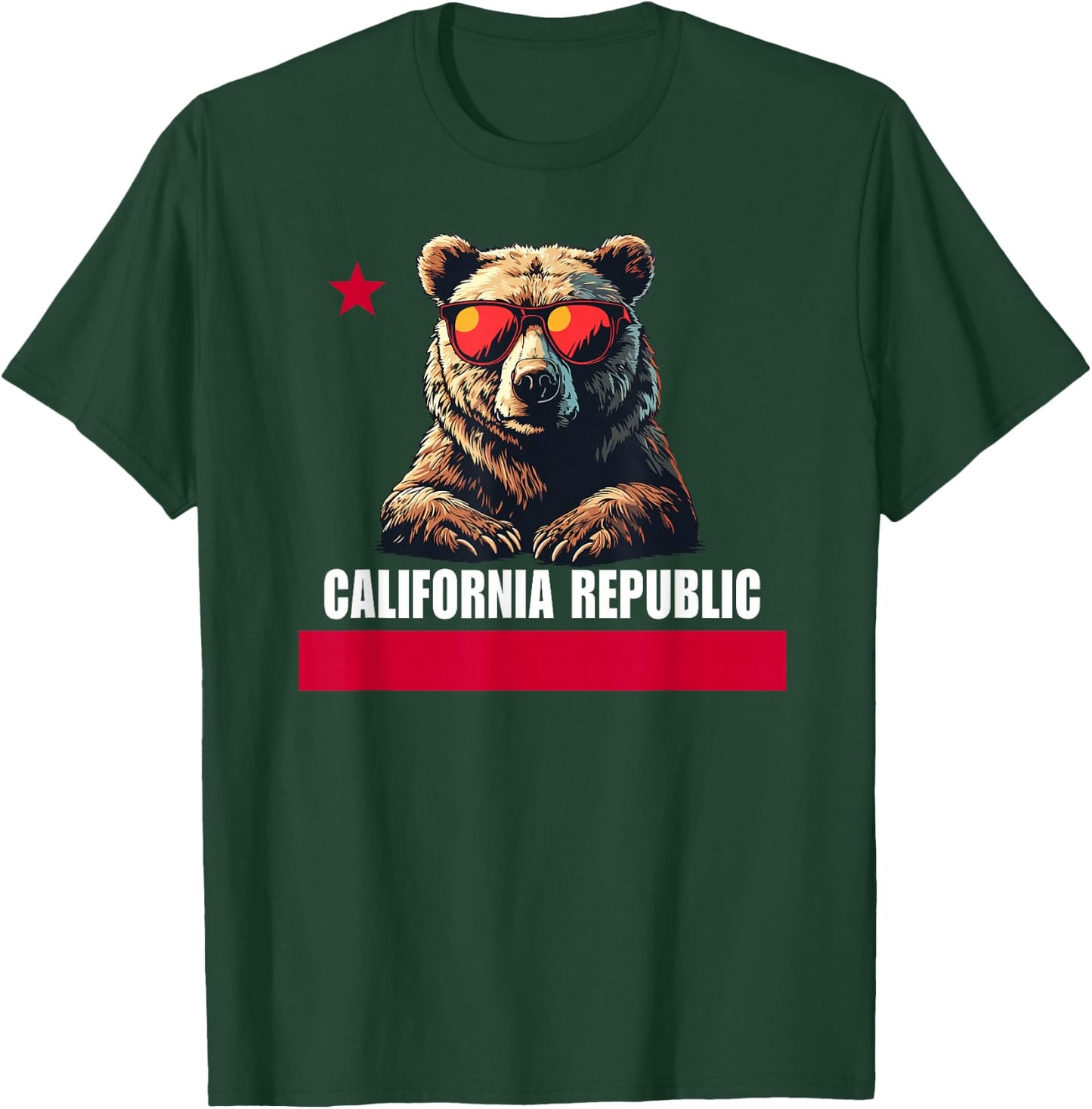 California The Golden State Bear Flag T-Shirt - T-Shirt | Forest