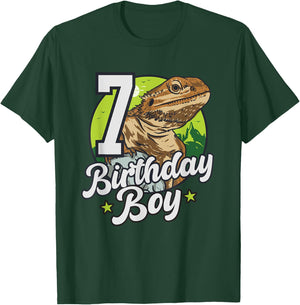 Bearded Dragon Lizard Kids 7th Birthday - 7 Years Boy T-Shirt - T-Shirt | Forest