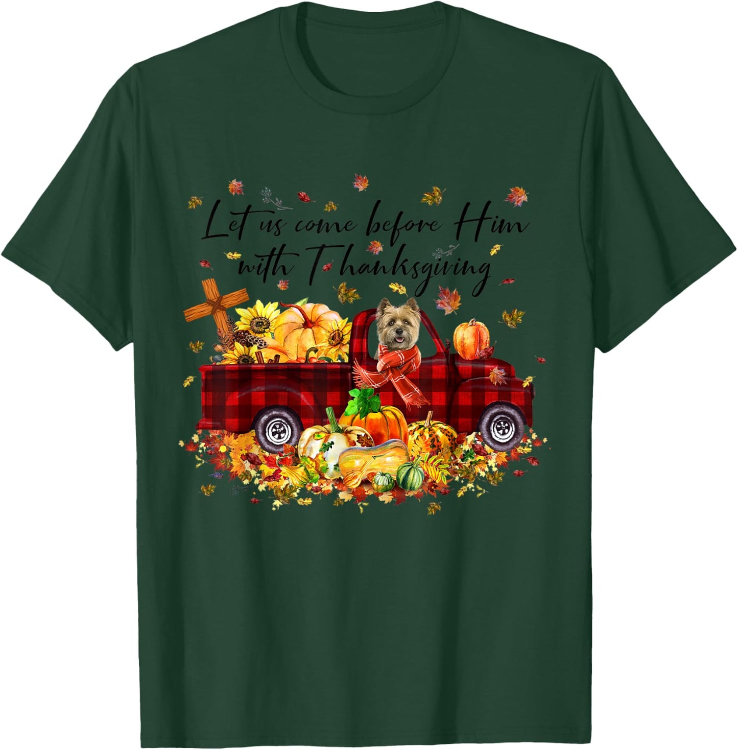 Cairn Terrier Pumpkin Vintage Truck Thanksgiving Halloween T-Shirt - T-Shirt | Forest