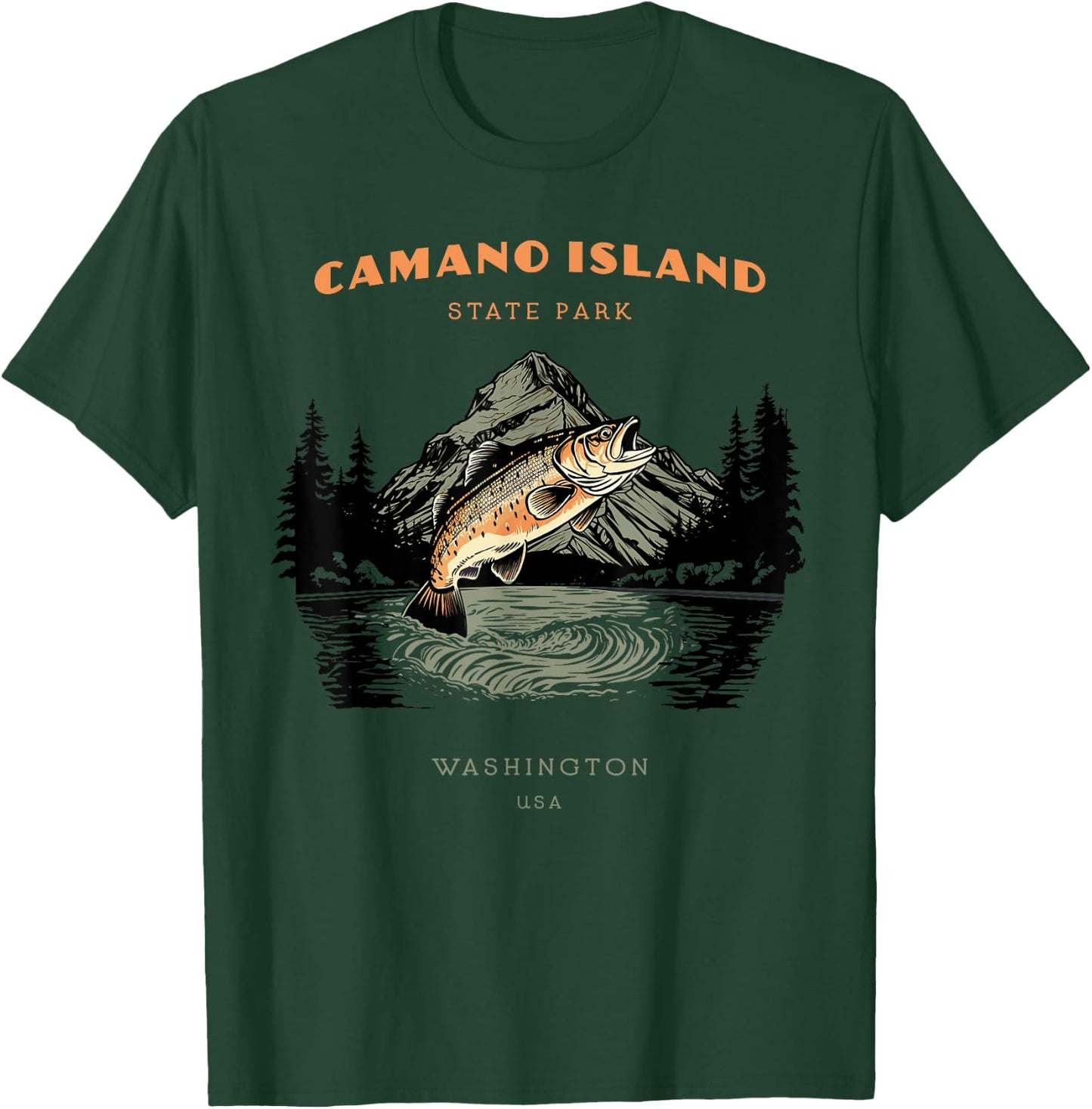 Camano Island State Park Washington Retro Vintage T-Shirt - T-Shirt | Forest