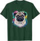 Men Woman Colorful Watercolor Pug T-Shirt - T-Shirt | Forest