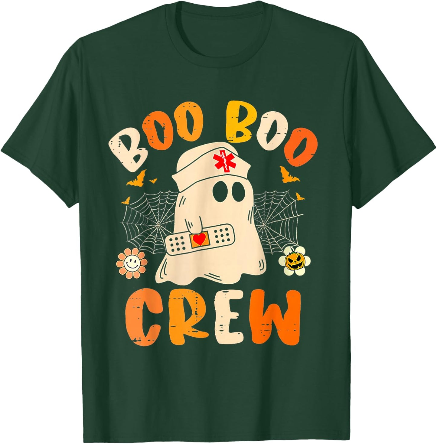 Boo Boo Crew Ghost Halloween Paramedic Nurse RN ER NICU LPN T-Shirt - T-Shirt | Forest