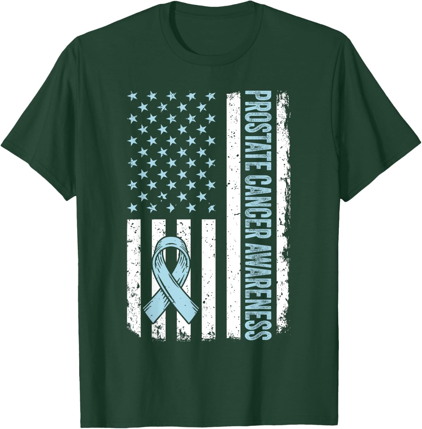 Prostate Cancer Shirt America Flag Prostate Cancer Awareness T-Shirt - T-Shirt | Forest