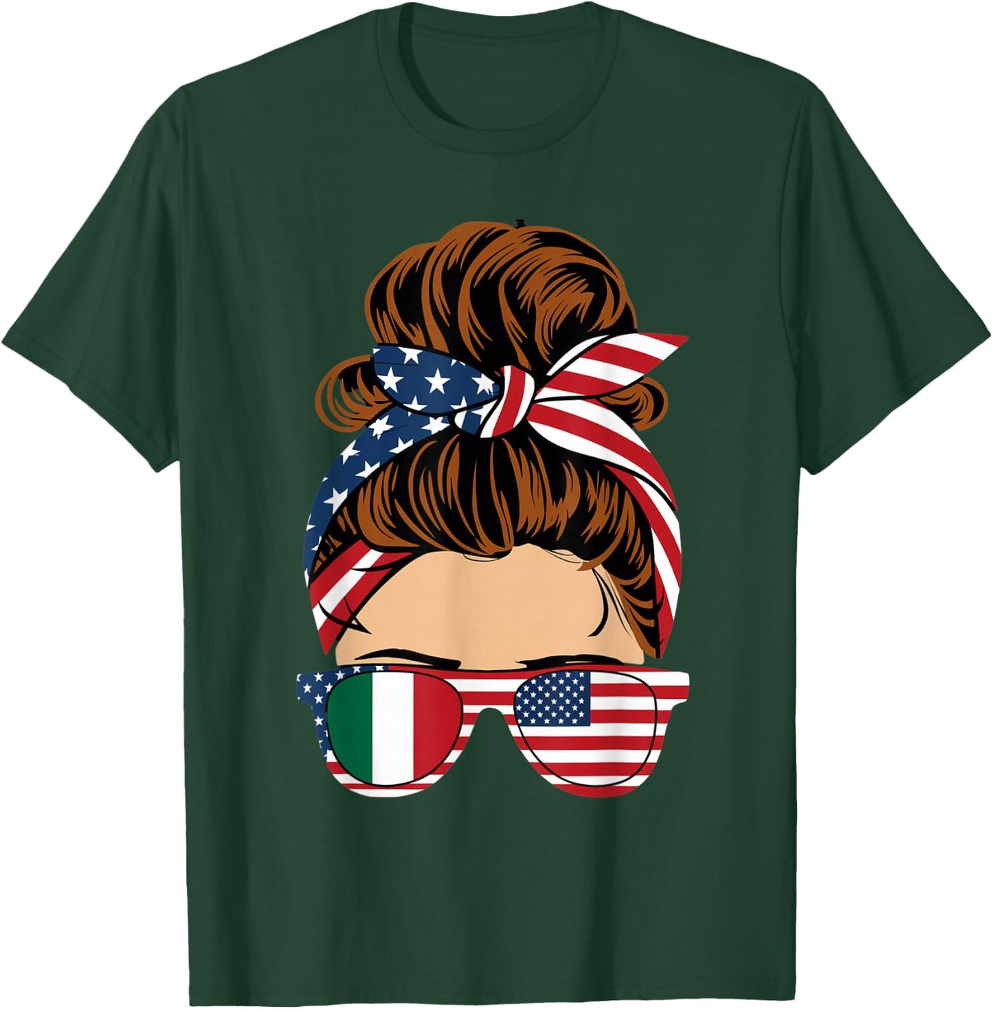 American Italian Patriot Flag Women Girl Italy Grown T-Shirt - T-Shirt | Forest