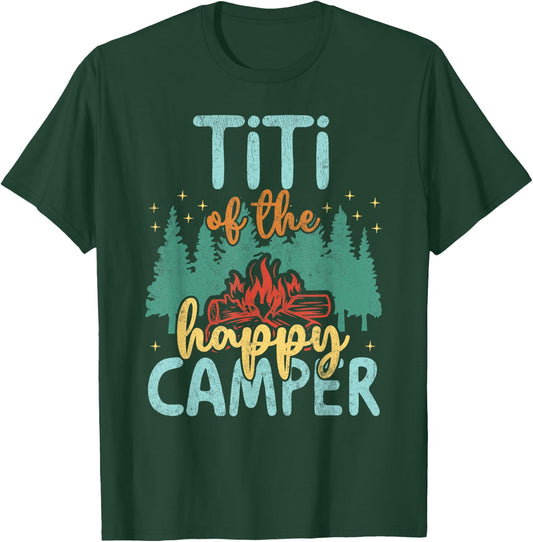 Titi of Happy Camper 1st Birthday Party Retro Titi T-Shirt - T-Shirt | Forest
