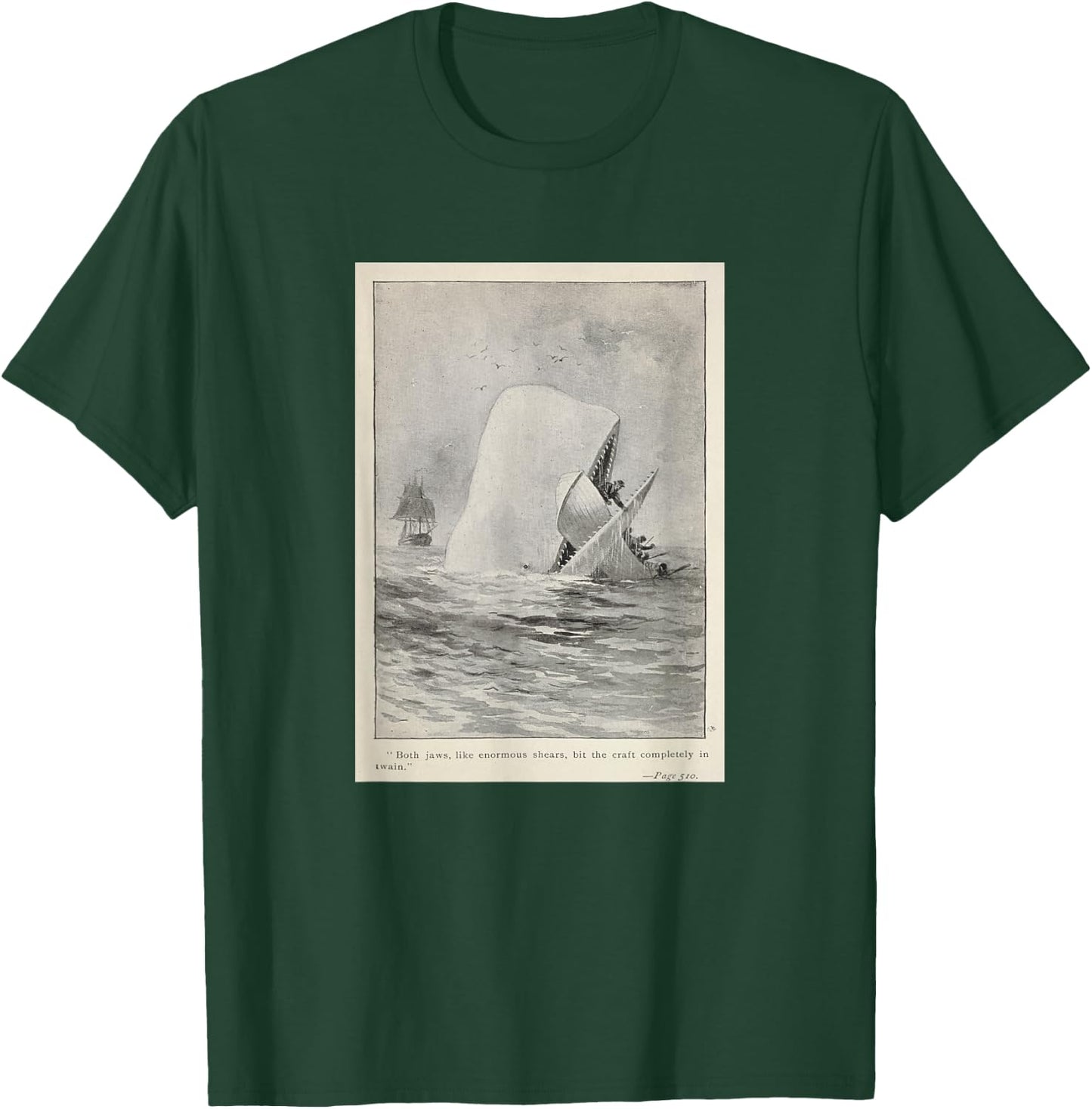 Moby Dick Whale Attacking a Whaling Ship (1892) T-Shirt - T-Shirt | Forest