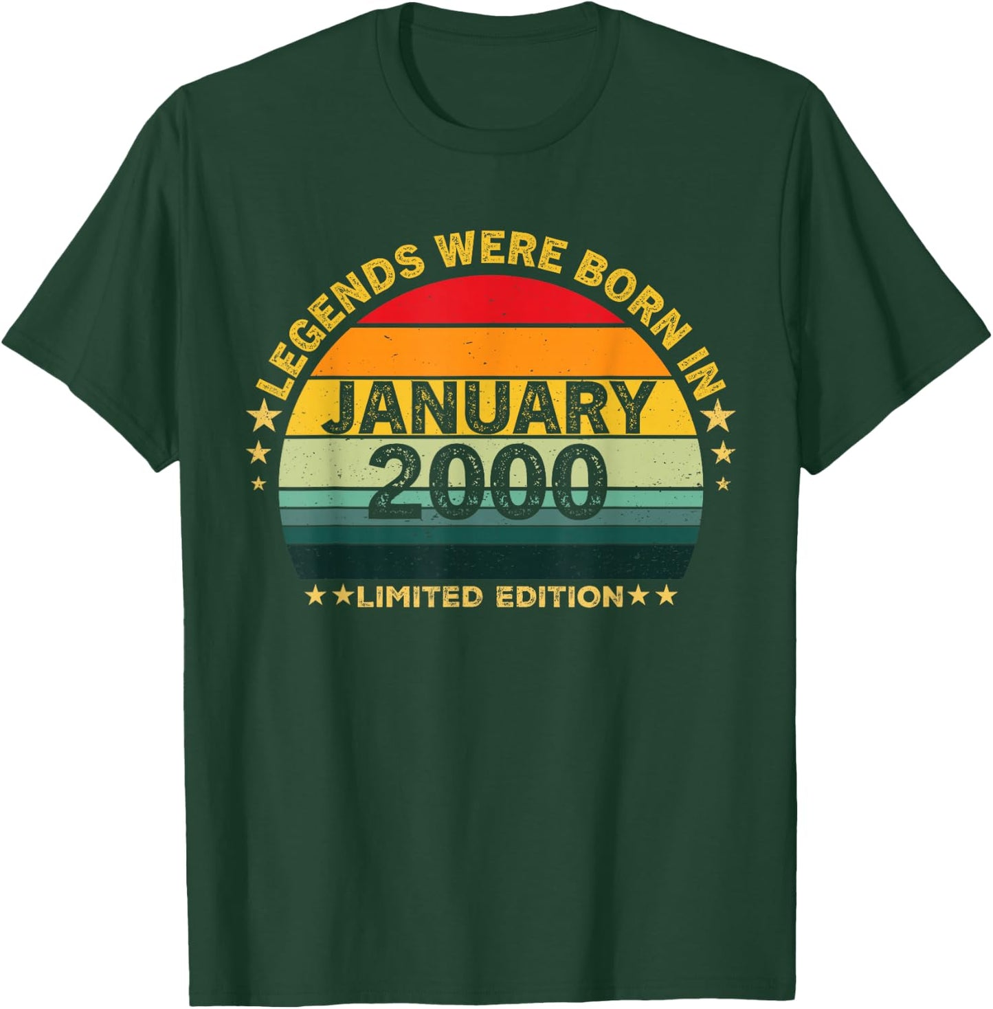 Vintage 26th Birthday Legends were Born in January 2000 T-Shirt - T-Shirt | Forest