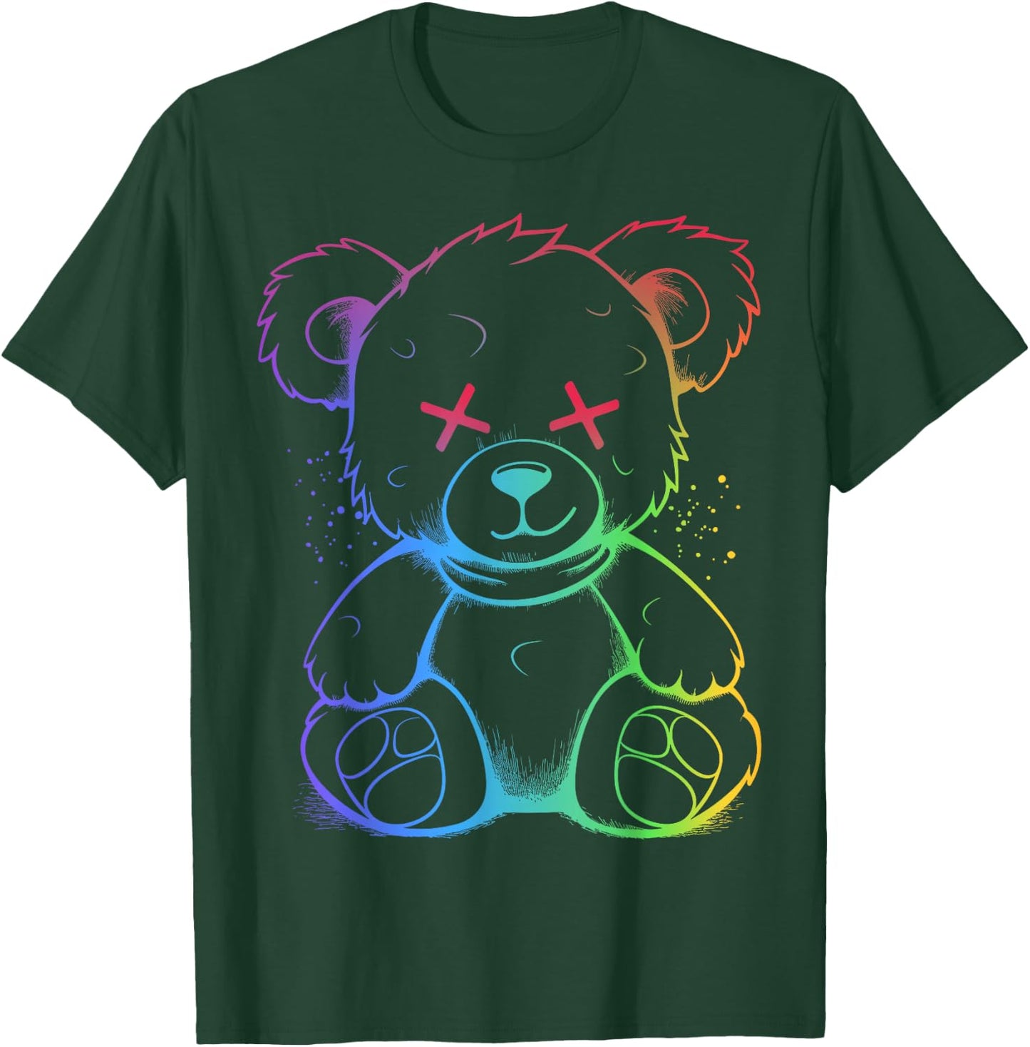 Evil Teddy Bear Dark Scary Fantasy Gothic Teddy Cuddling T-Shirt - T-Shirt | Forest