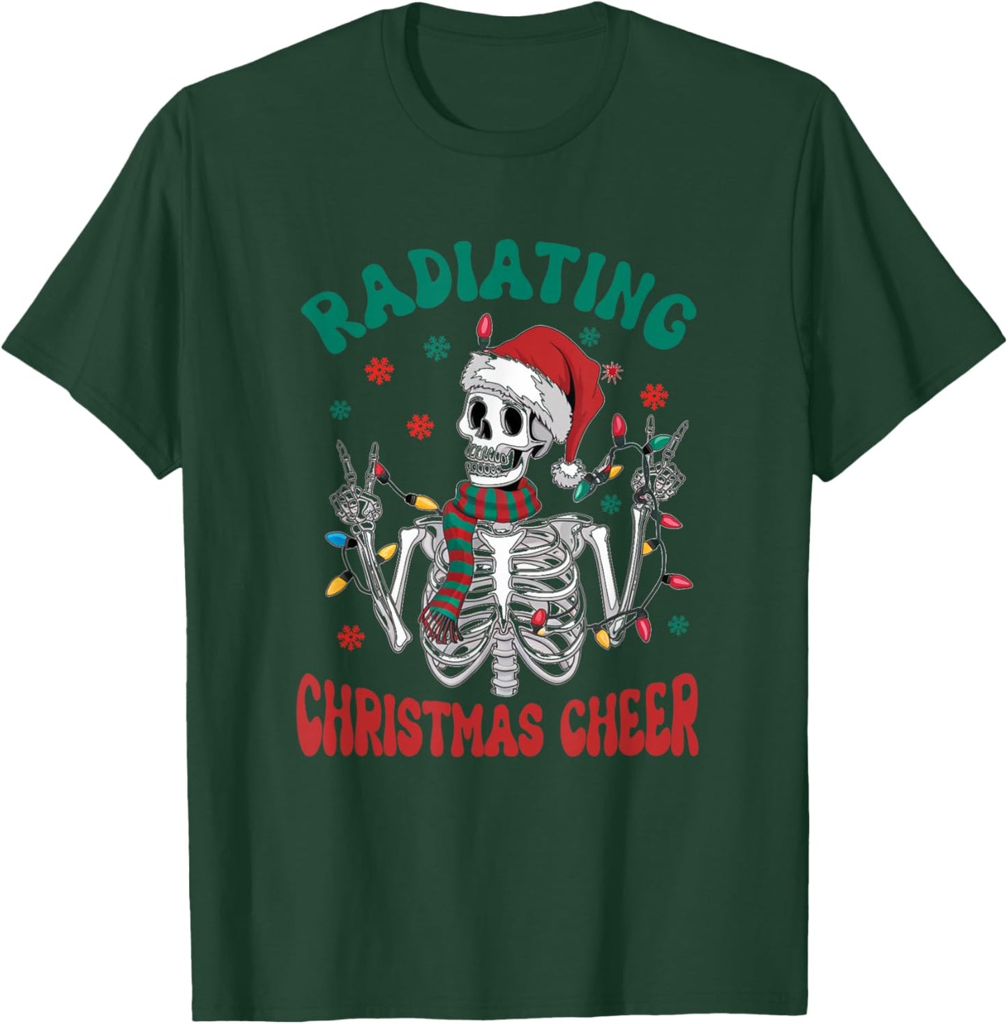Radiology Christmas Santa Skeleton Xray Technician Rad Tech T-Shirt - T-Shirt | Forest