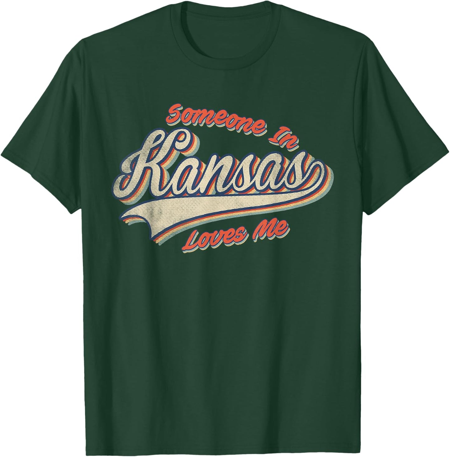 Someone In Kansas Loves Me Retro State Vintage T-Shirt - T-Shirt | Forest