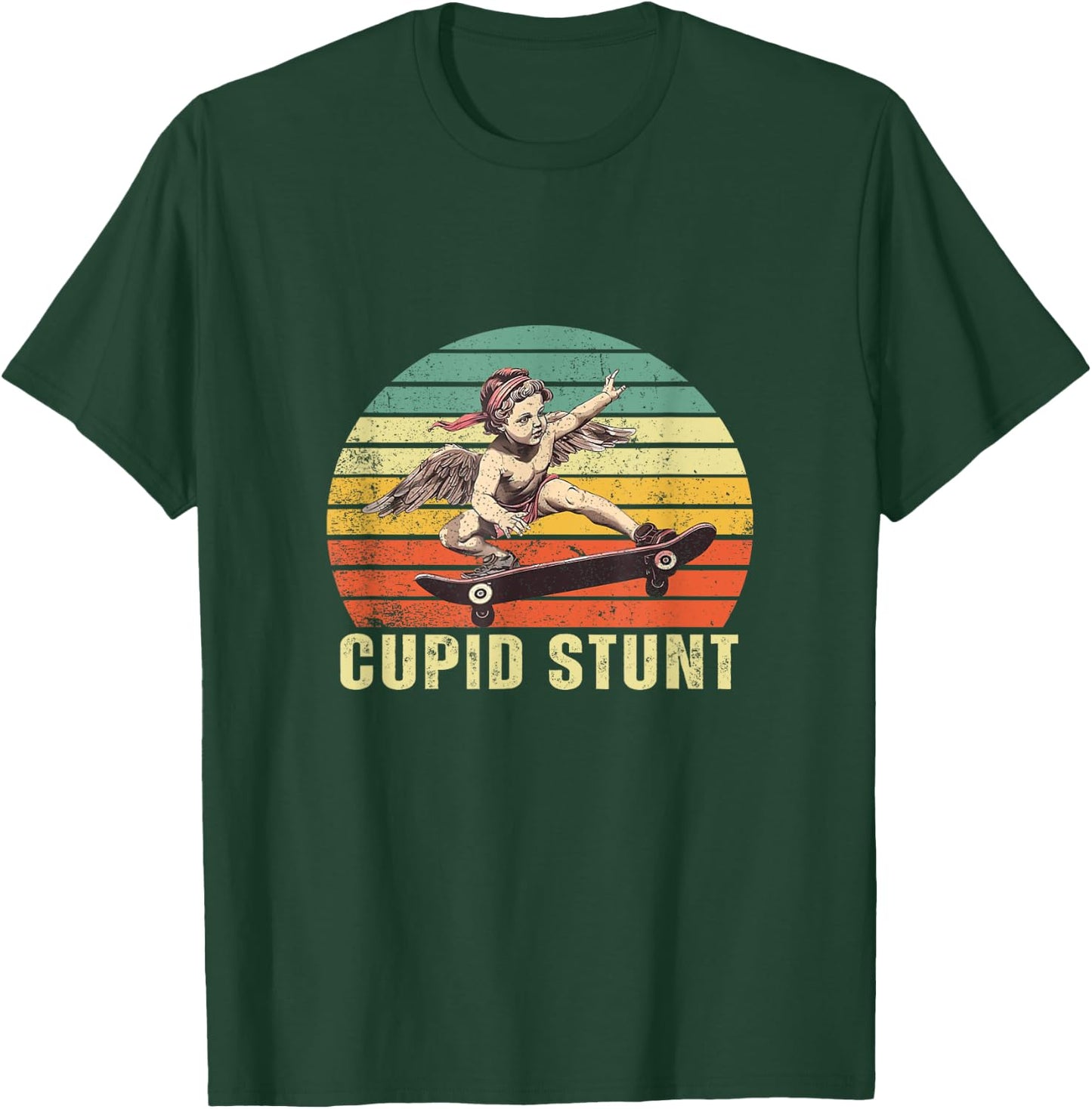 Retro Vintage Cupid Stunt Unhinged Cringe Funny T-Shirt - T-Shirt | Forest