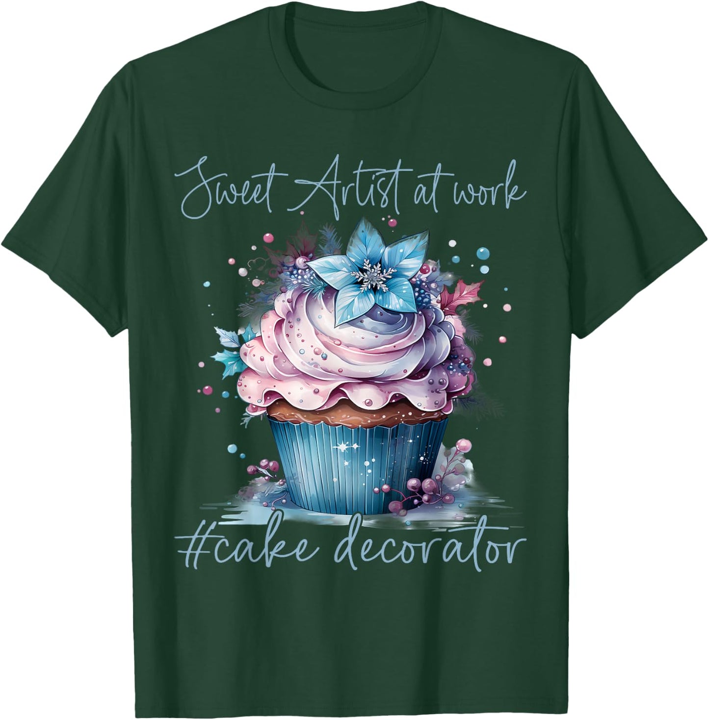 Sweet Artist at work cake decorator Cake Artist Heartbeat T-Shirt - T-Shirt | Forest