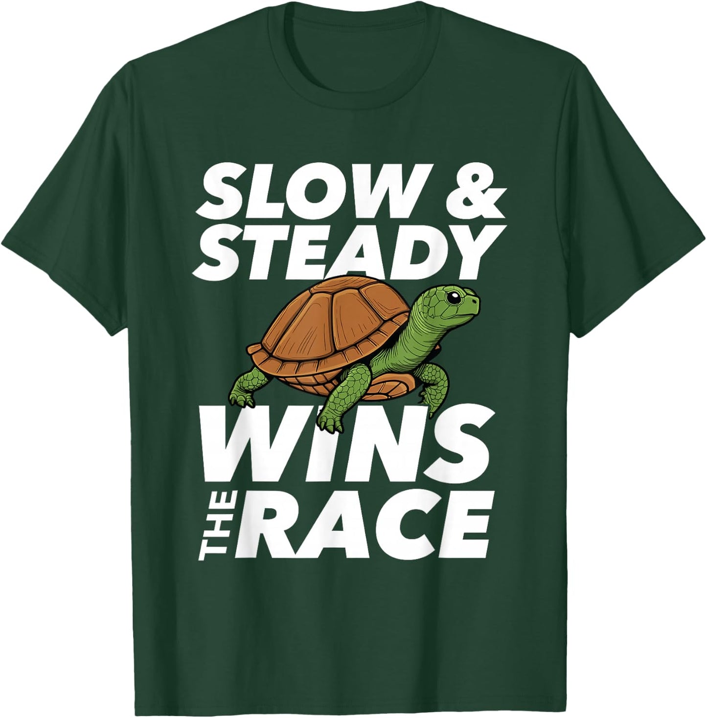 Slow & Steady Wins The Race - Cute Tortoise Beach Sea Turtle T-Shirt - T-Shirt | Forest