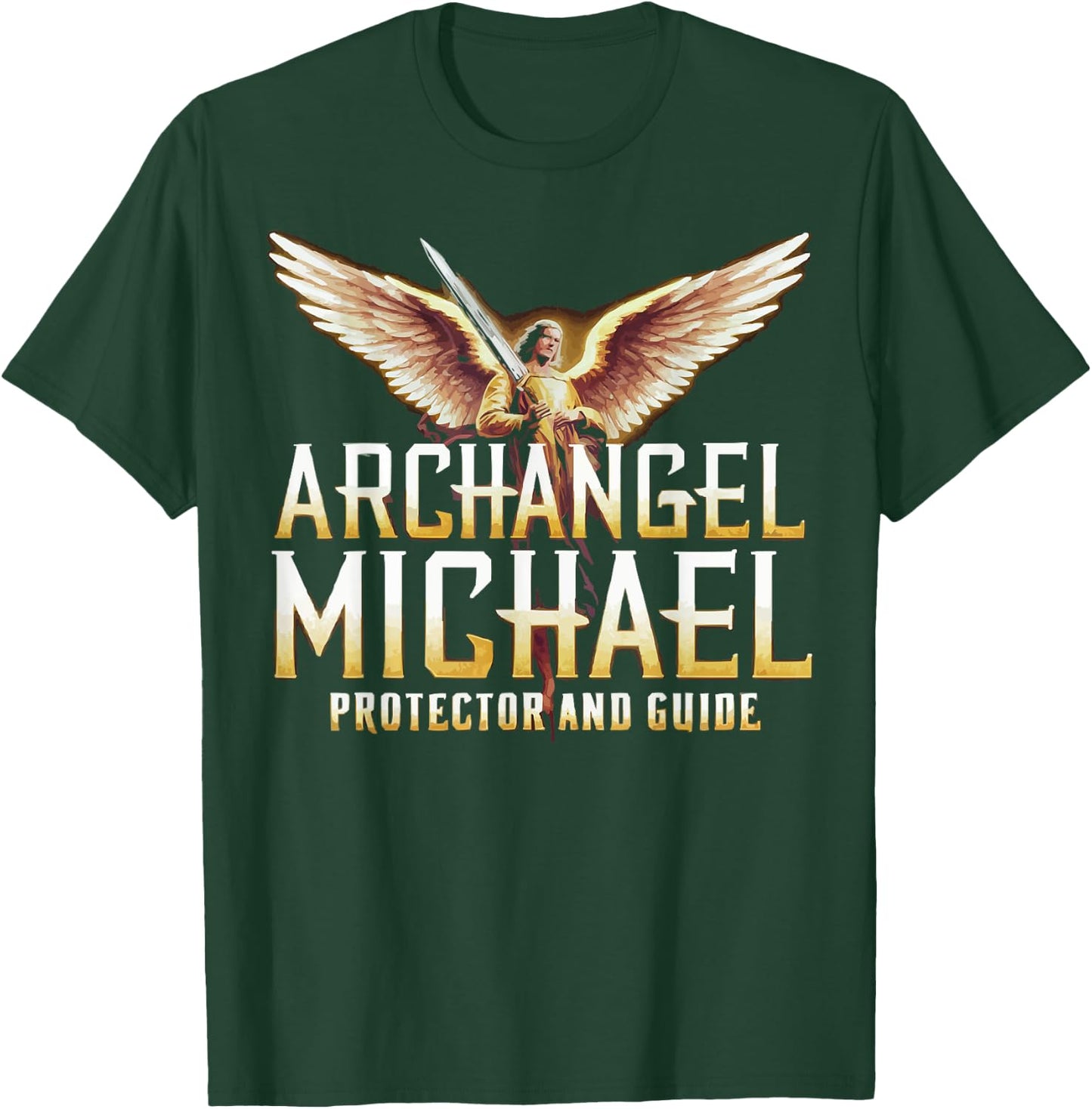 Archangel Michael Catholic Christianity Guardian Angel T-Shirt - T-Shirt | Forest