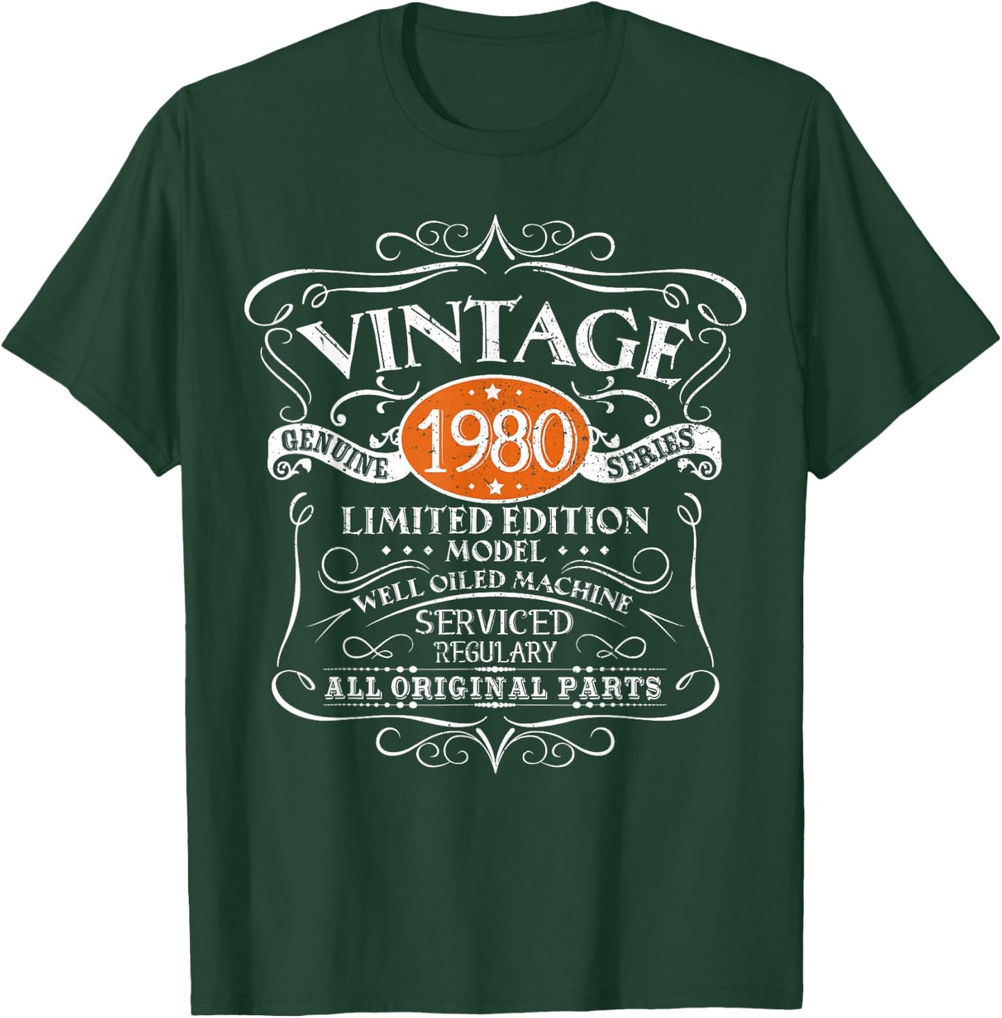 Vintage 1980 45th Birthday All Original Parts Design T-Shirt - T-Shirt | Forest