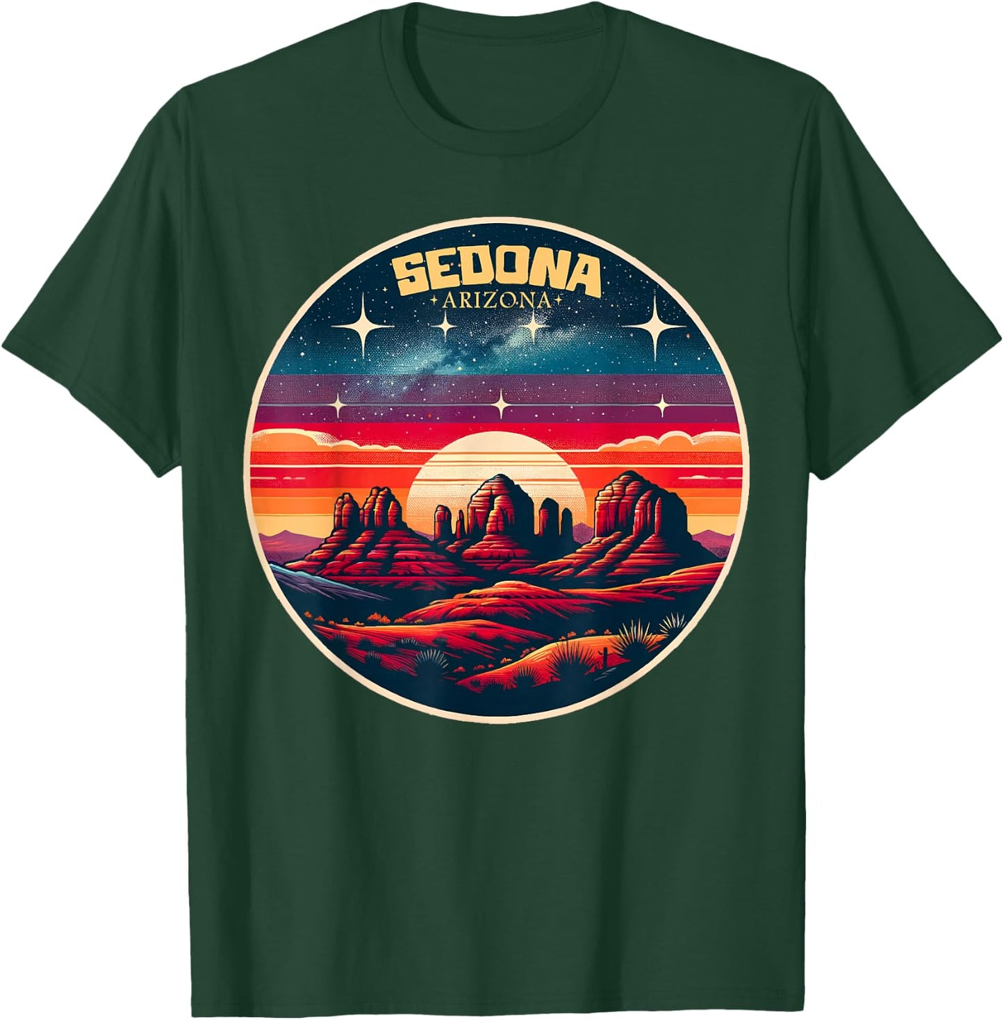 Sedona AZ Hiking Outdoors Mountain Sedona USA Retro Vintage T-Shirt - T-Shirt | Forest
