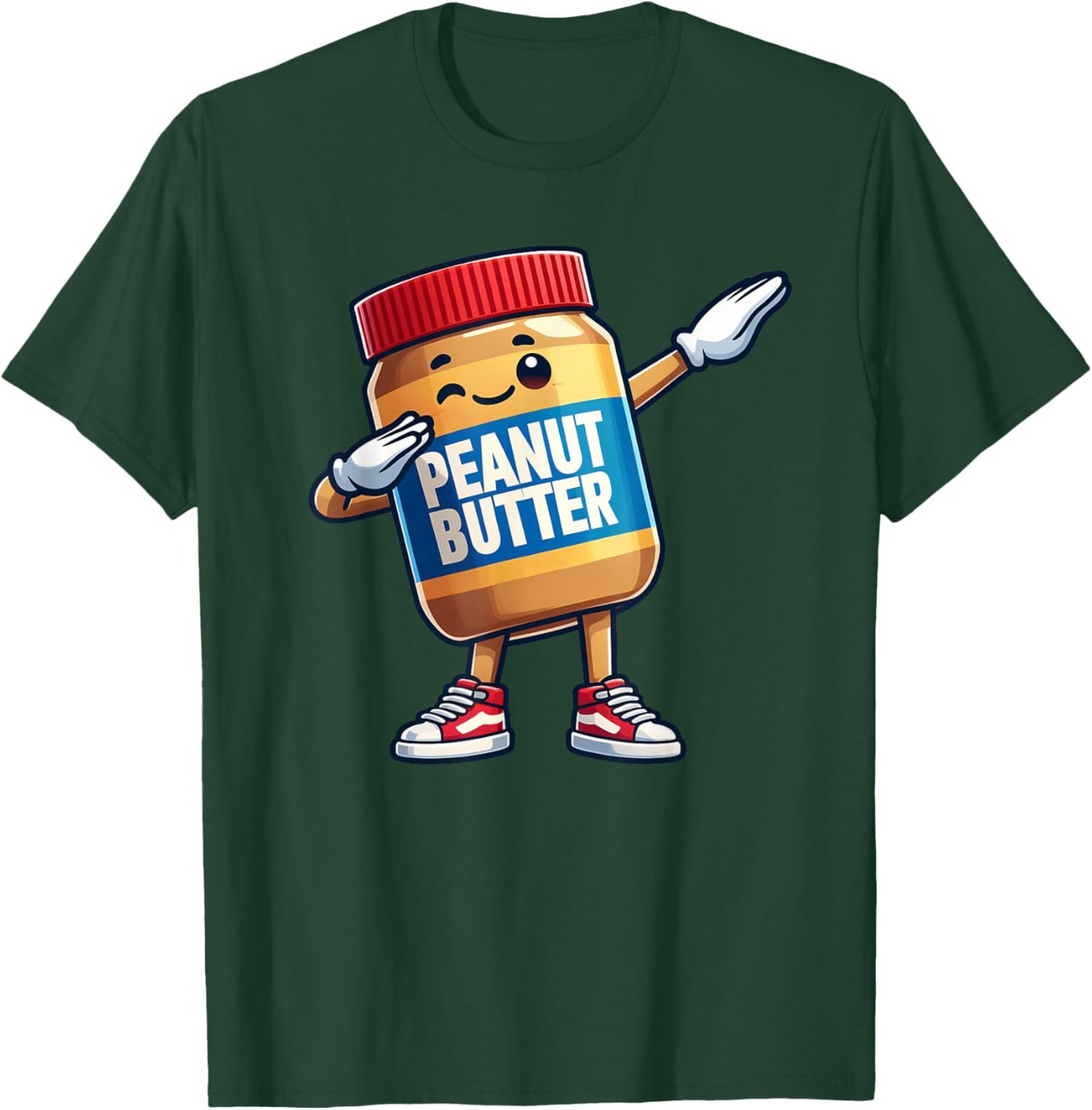 Funny Peanut Butter Jelly Jar Dabbing Boys Girls Kids T-Shirt - T-Shirt | Forest