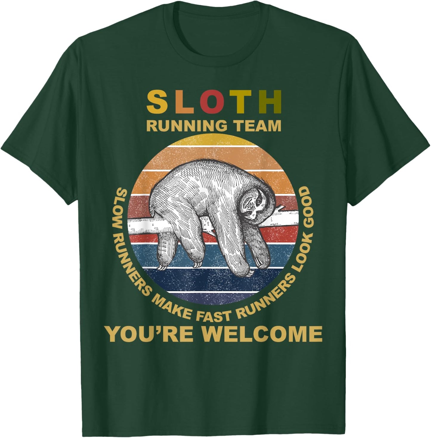 Sloth Running Team Funny Sloth Runner Gifts Women T-Shirt - T-Shirt | Forest