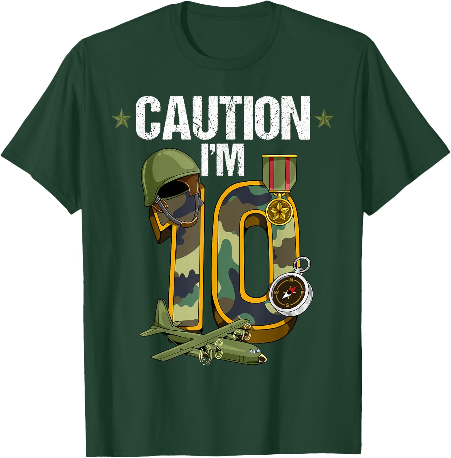 10th Birthday Army T-Shirt - T-Shirt | Forest