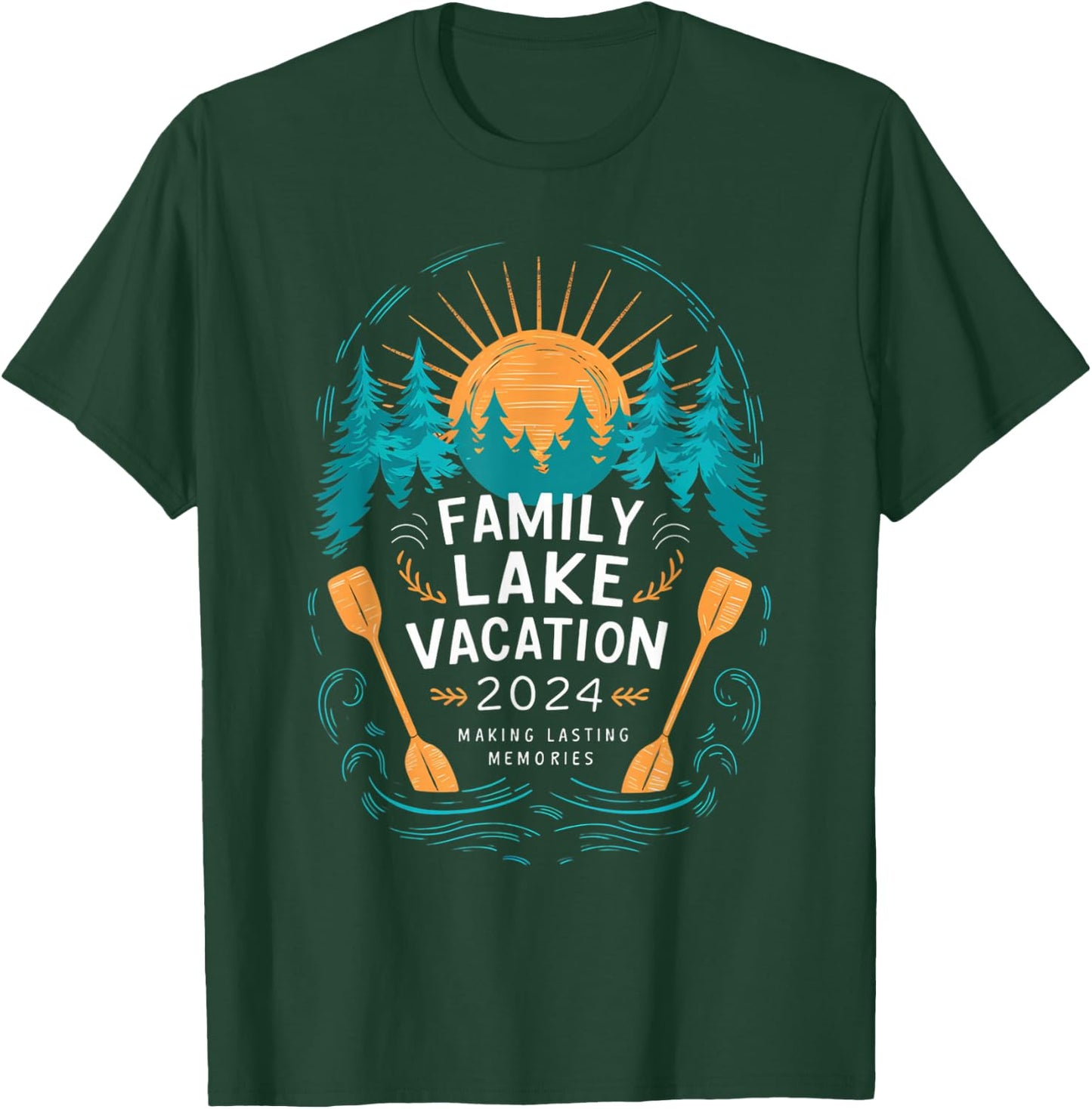 Matching 2024 Camping Hiking Cabin Family Lake Vacation 2024 T-Shirt - T-Shirt | Forest