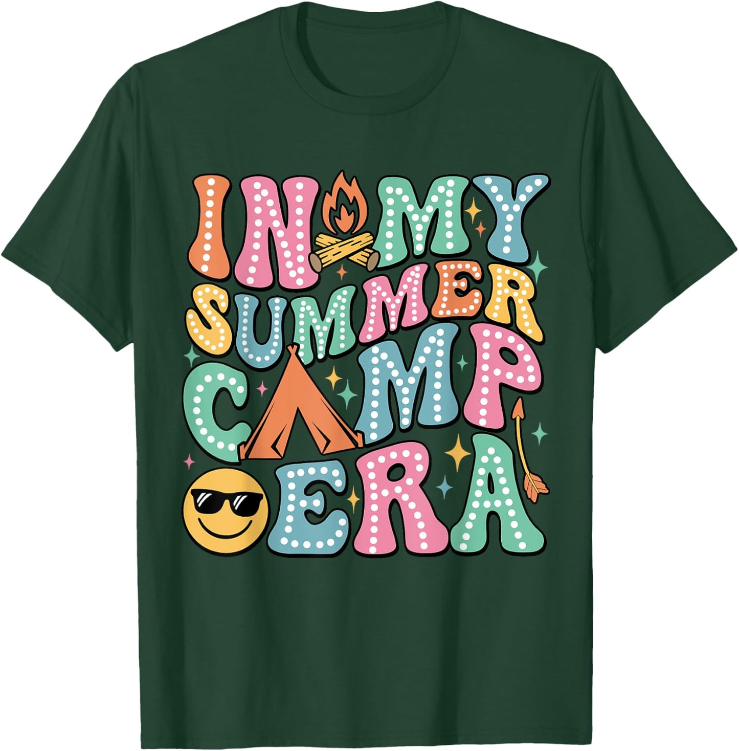 Groovy In My Summer Camp Era Retro Summer Camper Women T-Shirt - T-Shirt | Forest
