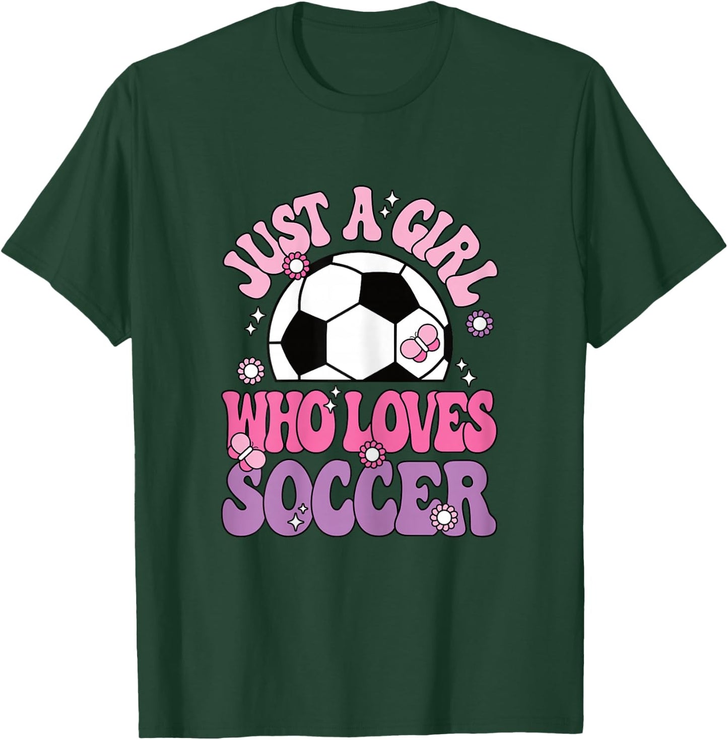 Just A Girl Who Loves Soccer Cute Soccer Player Girls Kids T-Shirt - T-Shirt | Forest