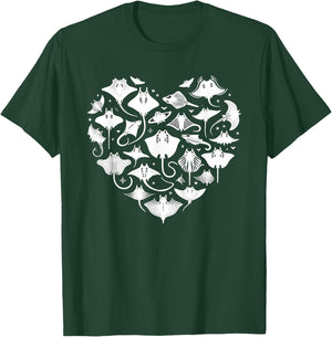 Stingray Manta Ray Heart Sea Ocean Animals T-Shirt - T-Shirt | Forest