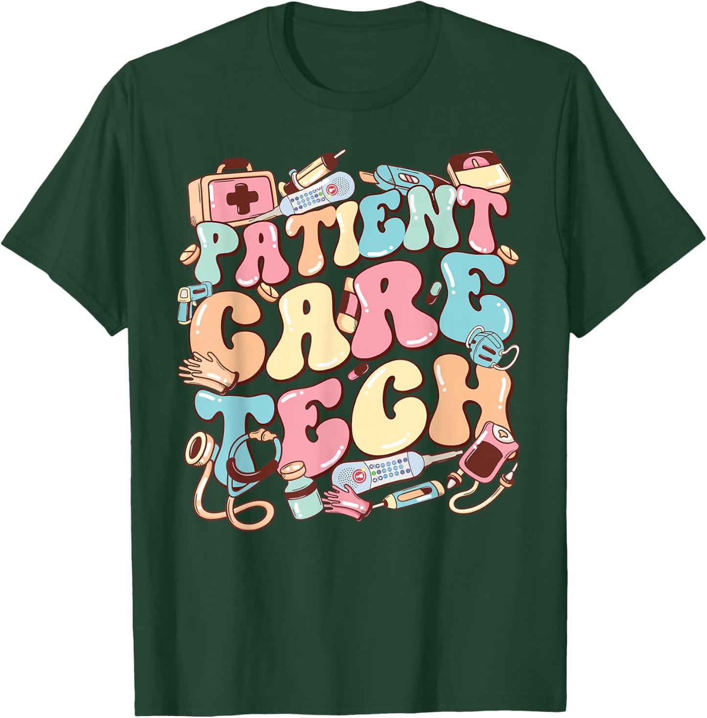 Patient Care Tech. PCT Nurse Nurse Appreciation T-Shirt - T-Shirt | Forest