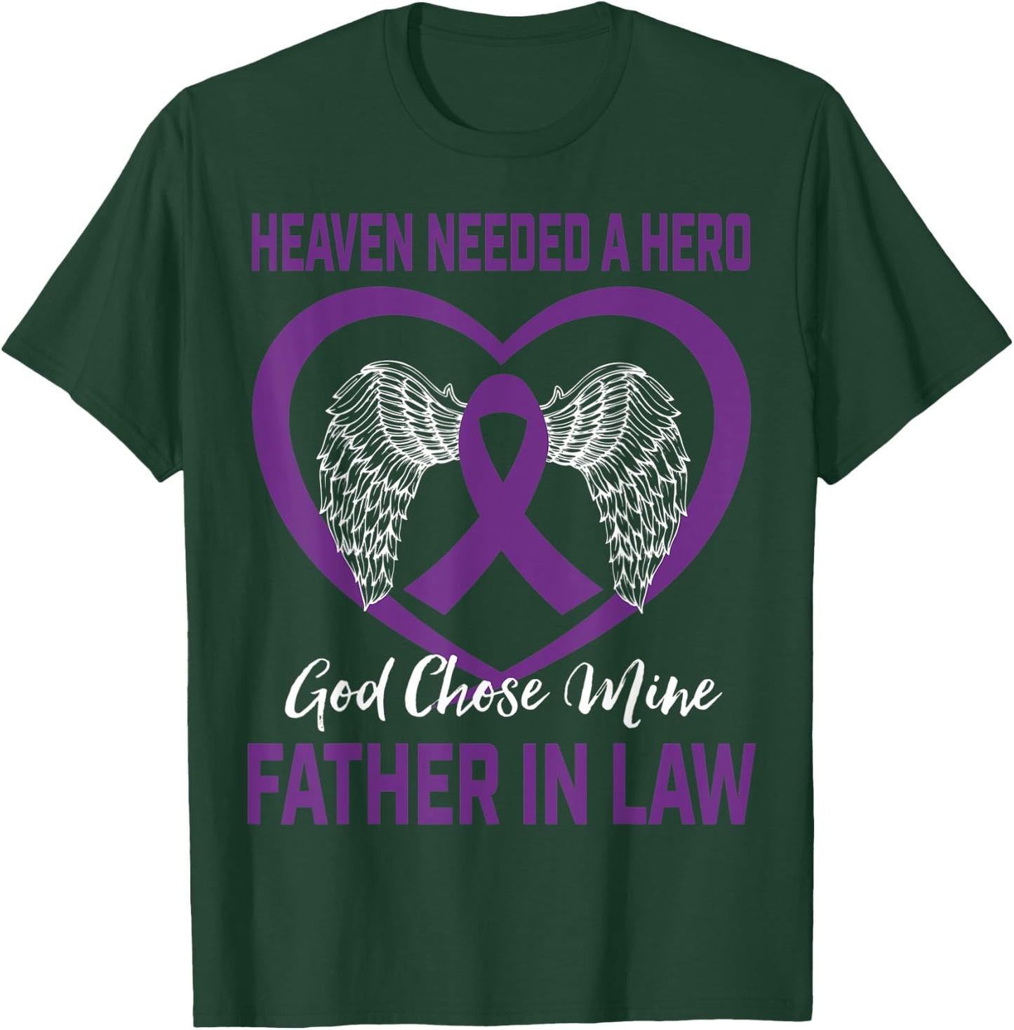 Heaven Needed a Hero Purple Alzheimers Father In Law Graphic T-Shirt - T-Shirt | Forest
