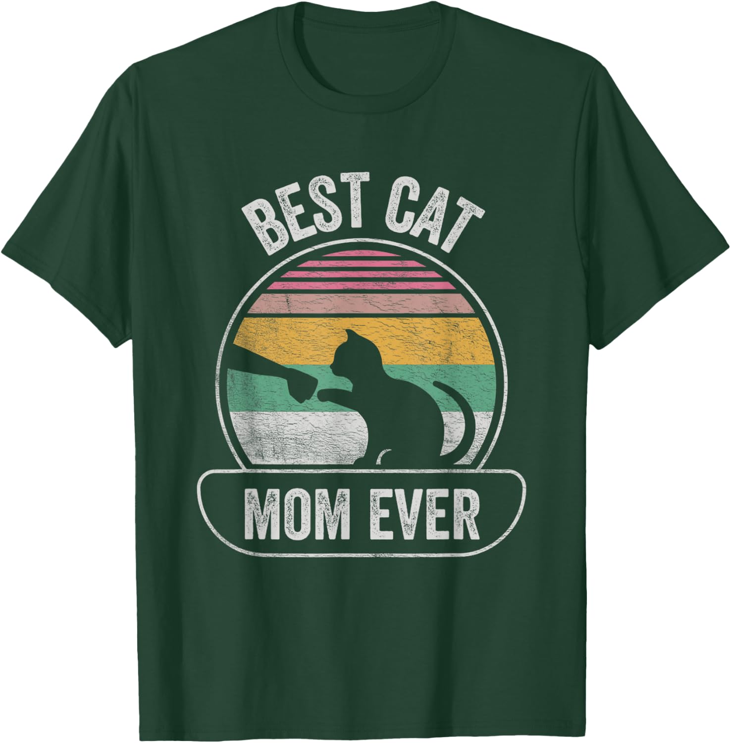 Vintage Retro Best Cat Mom Ever Cat Shirts Gift T-Shirt - T-Shirt | Forest