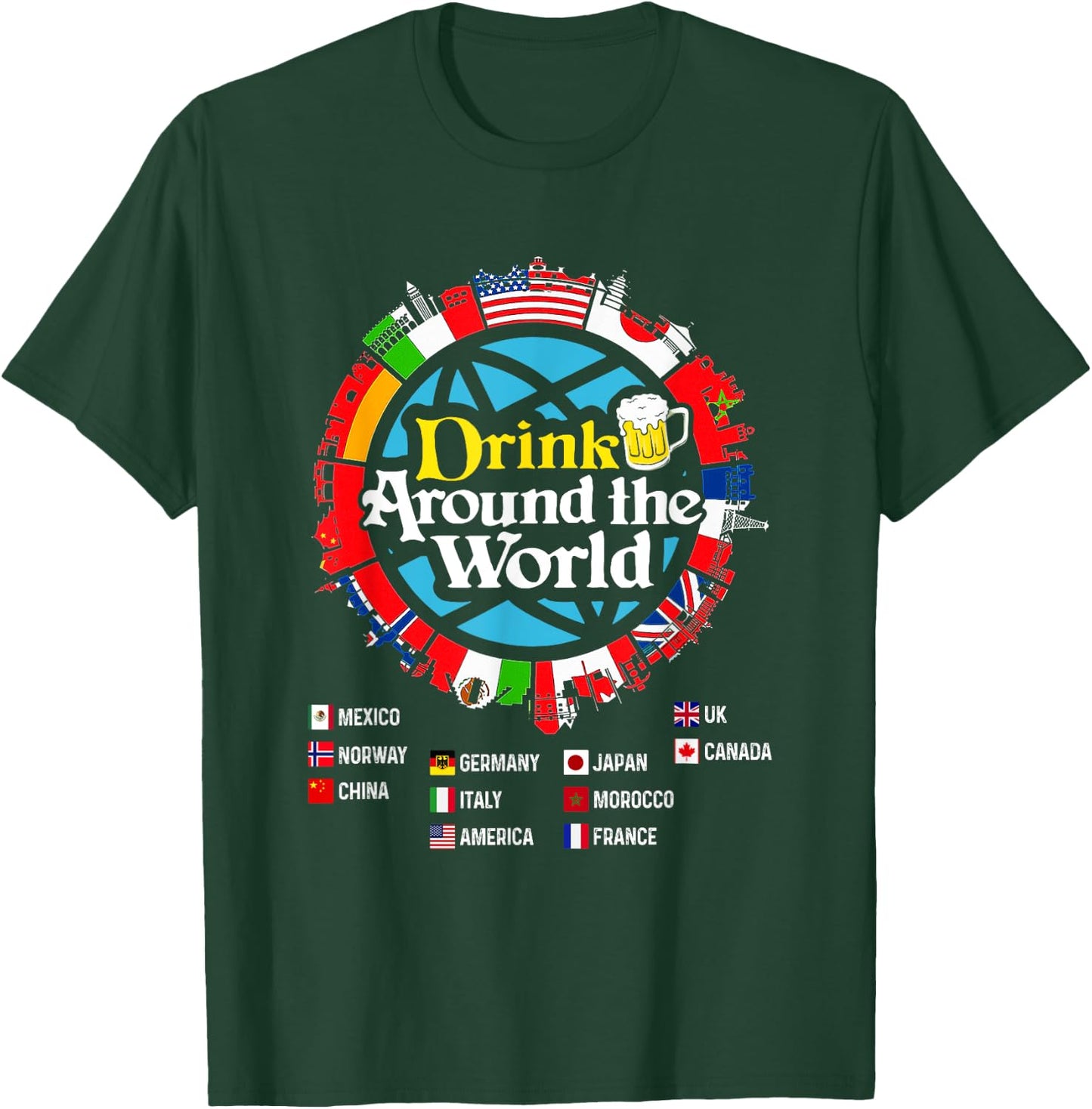 Funny Drinkers Quote Adults Vacations Drinking Countries T-Shirt - T-Shirt | Forest